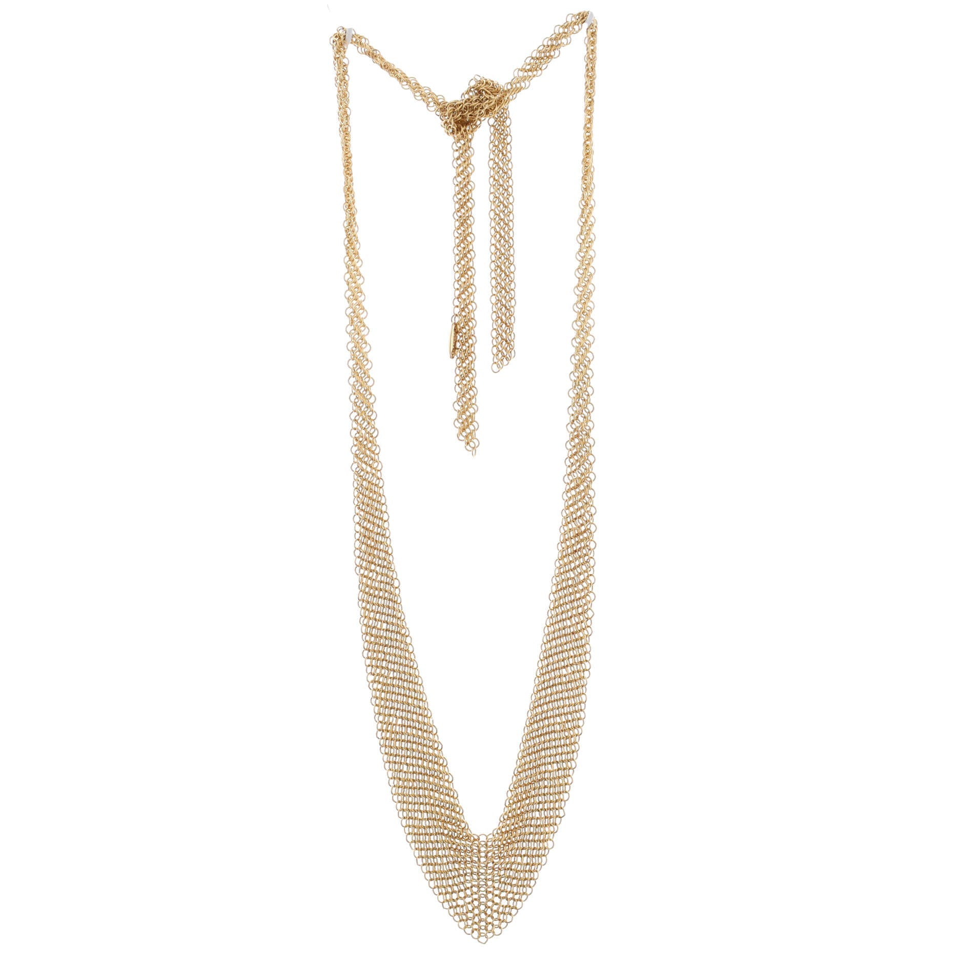 Elsa Peretti Mesh Bib Necklace Yellow Gold Mini