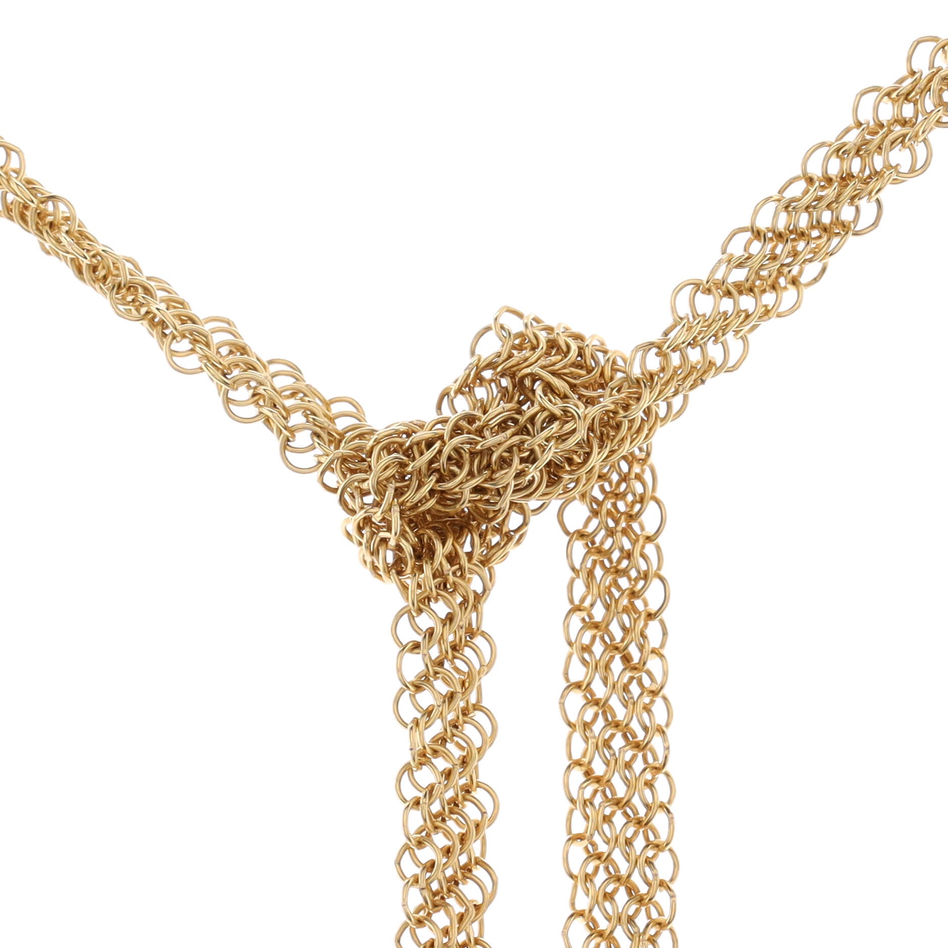 Elsa Peretti Mesh Bib Necklace Yellow Gold Mini