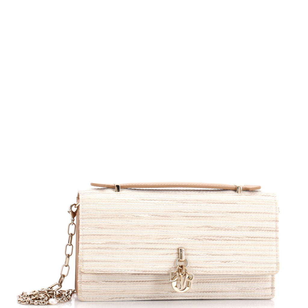 My Dior Top Handle Flap Bag Metallic Embroidered Canvas Mini
