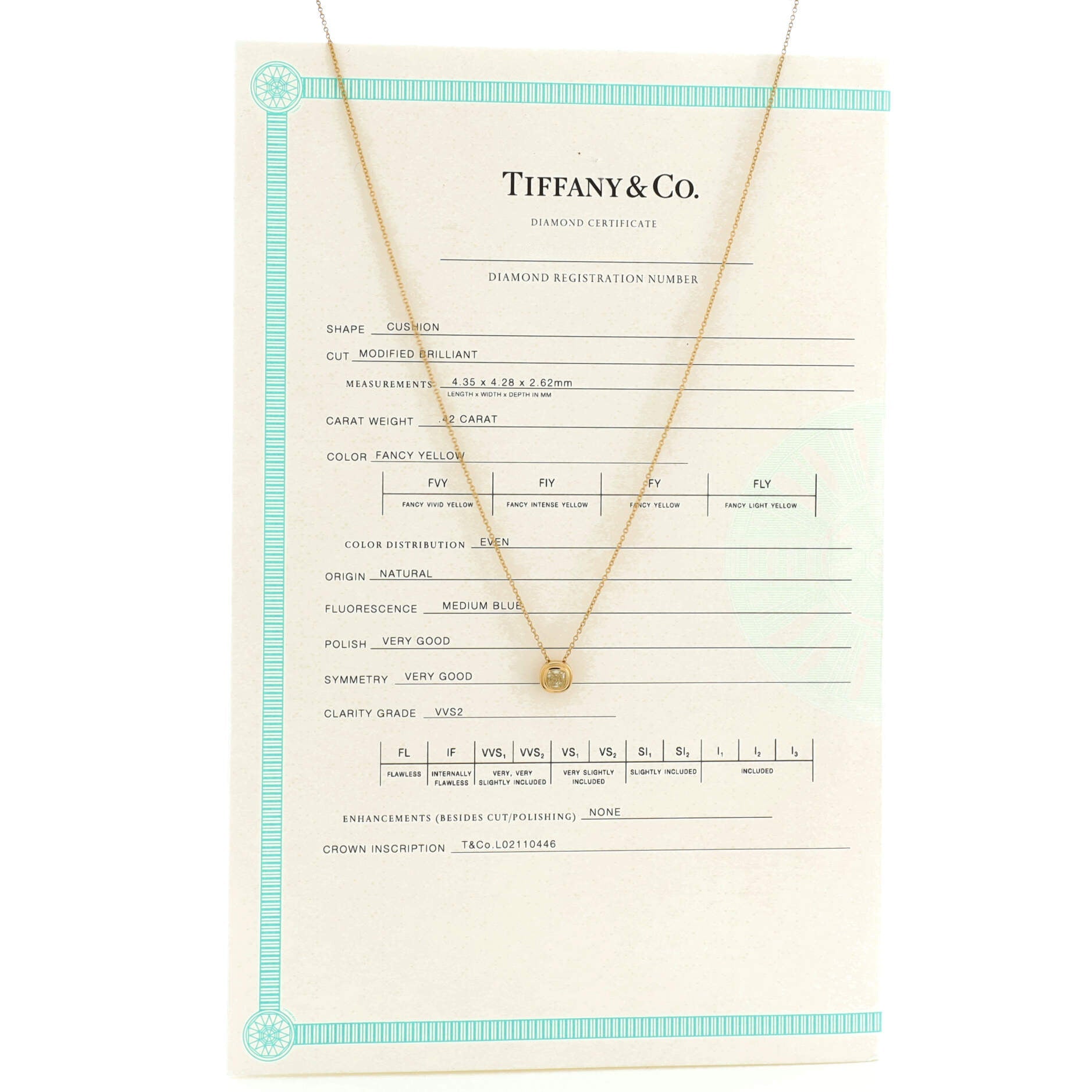 Bezet Pendant Necklace 18K Yellow Gold with Yellow Diamond 0.42CT