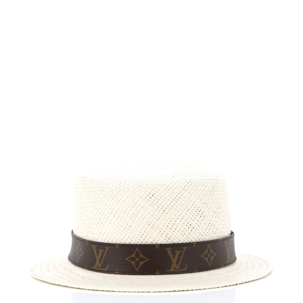 Summertime Hat Straw with Monogram Canvas