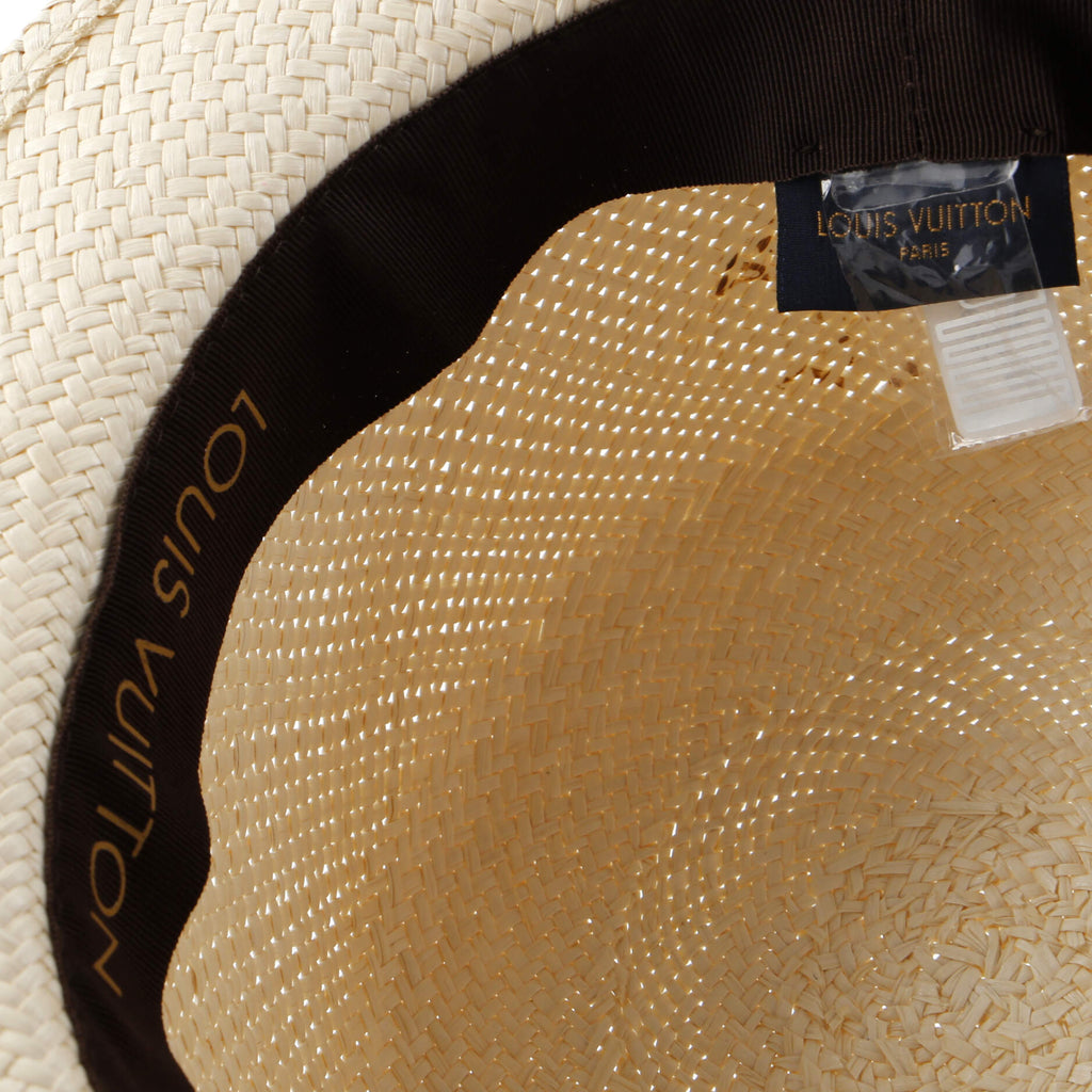 Summertime Hat Straw with Monogram Canvas