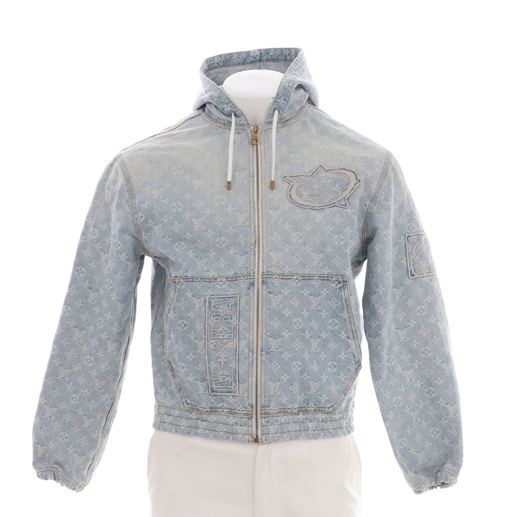Men's LV x NBA Zip-Through Hoodie Denim