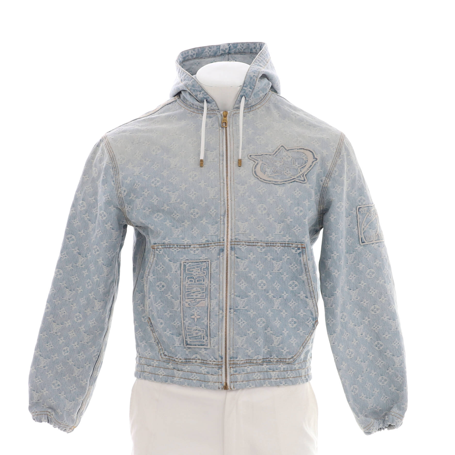 Men's LV x NBA Zip-Through Hoodie Denim