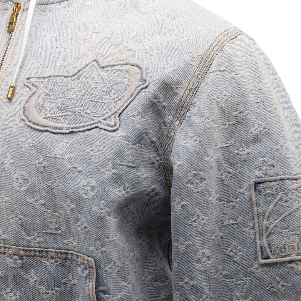 Men's LV x NBA Zip-Through Hoodie Denim