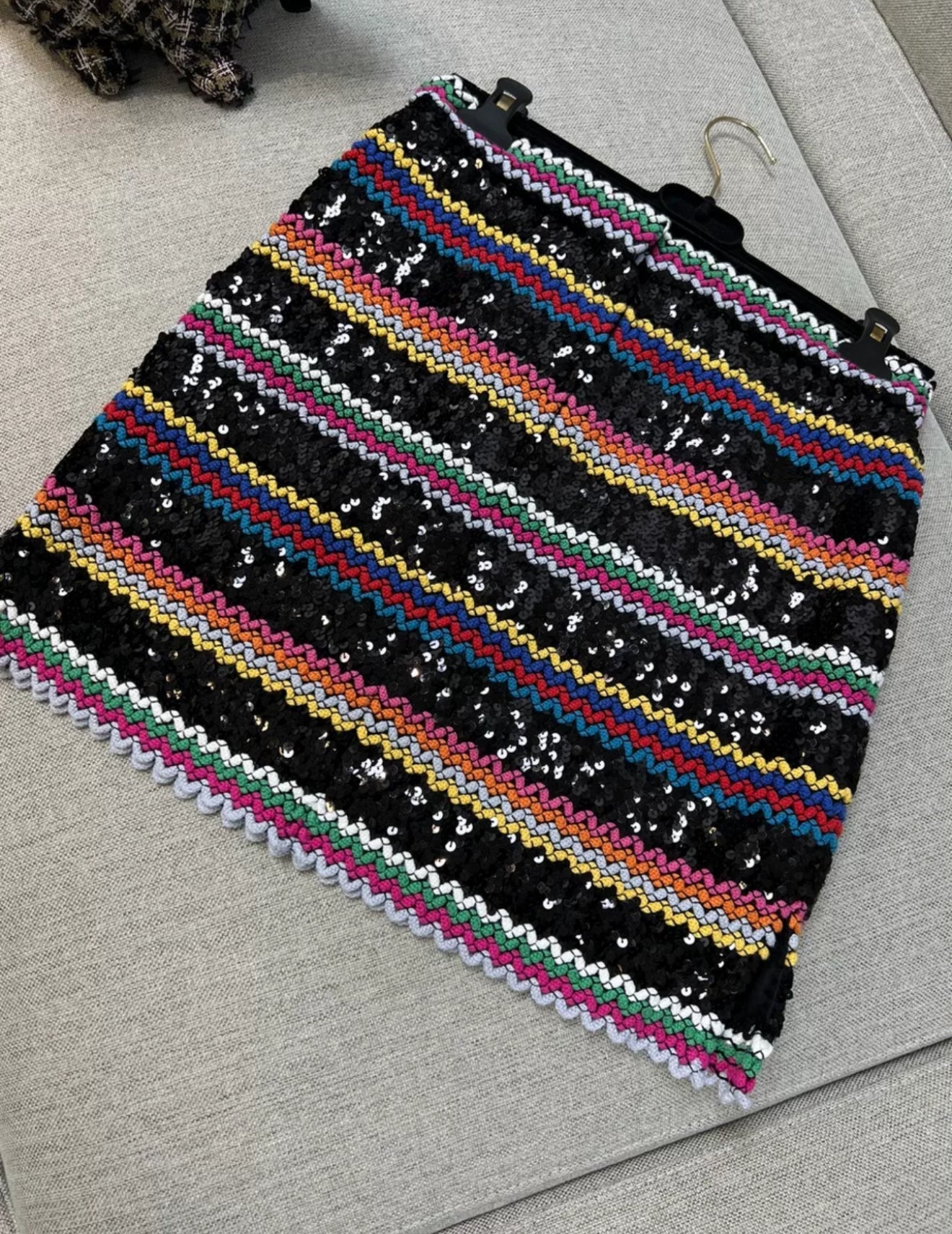 Chanel 22S Black & Multicolor Skirt