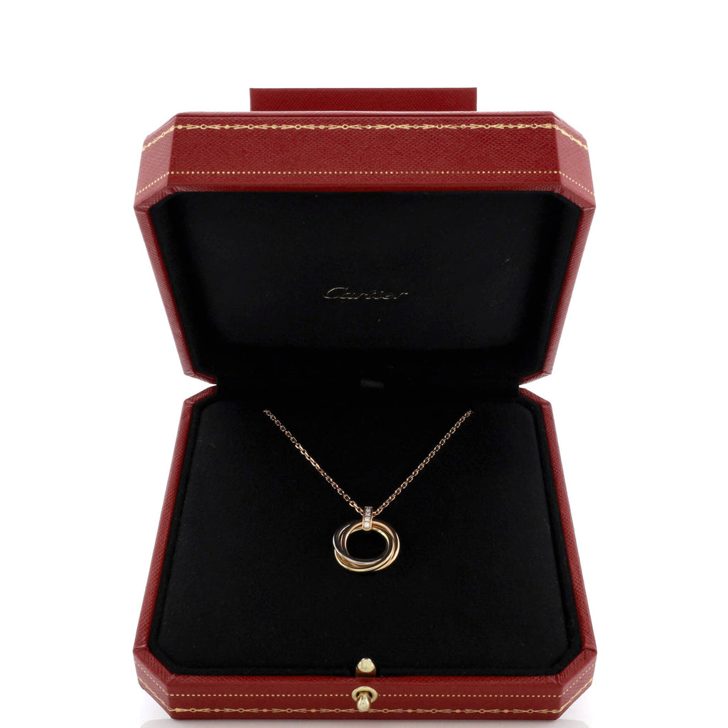 Trinity Pendant Necklace 18K Tricolor Gold and Diamonds