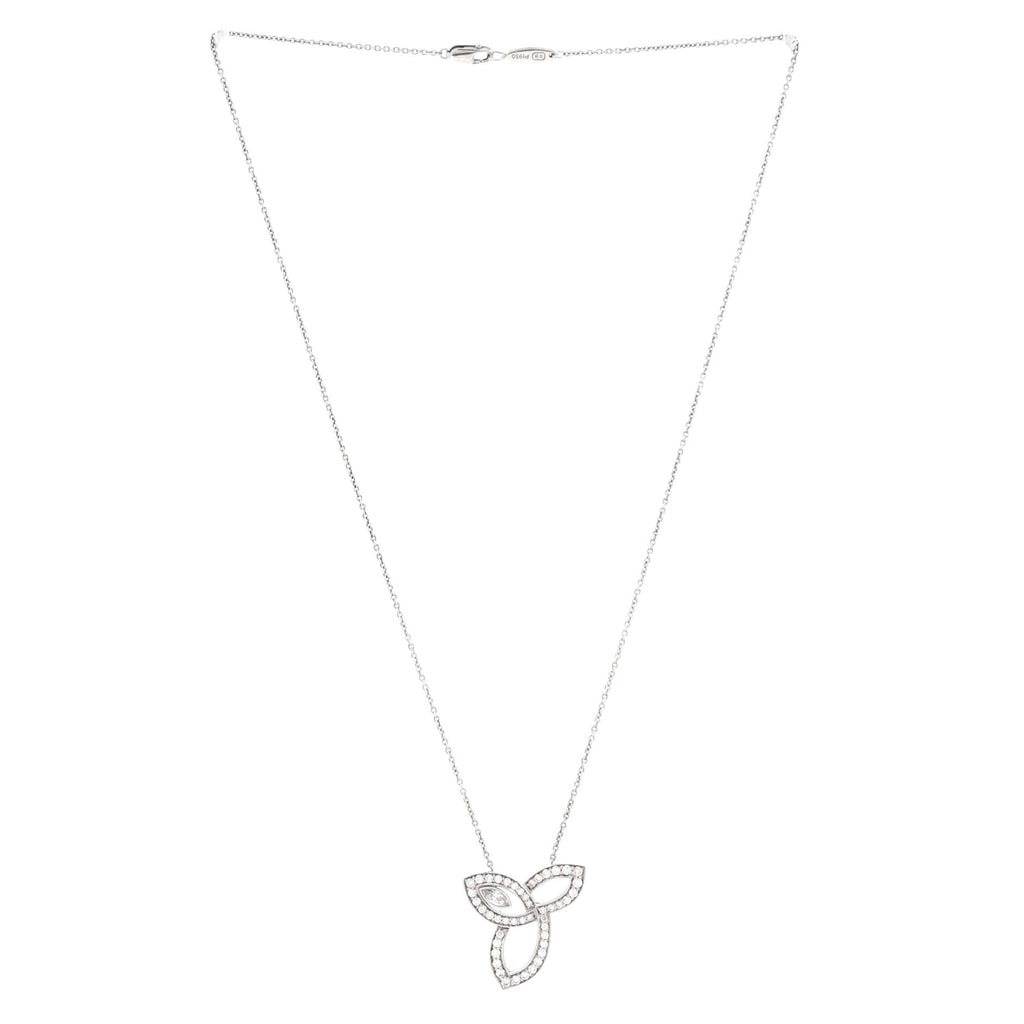 Lily Cluster Pendant Necklace Platinum with Diamonds