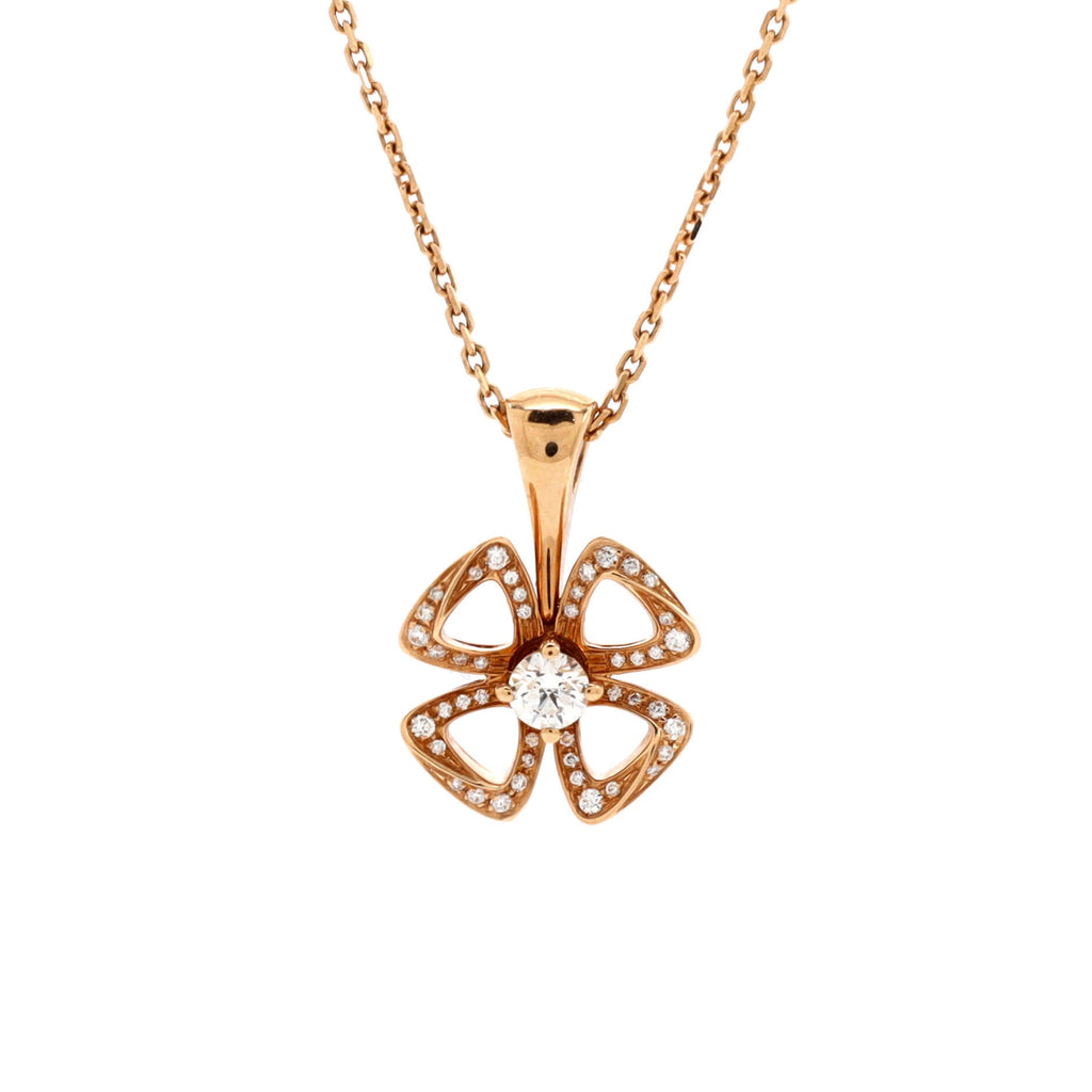 Fiorever Pendant Necklace 18K Rose Gold with Diamonds