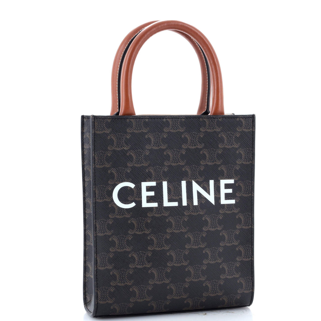 Vertical Cabas Tote Triomphe Coated Canvas Mini