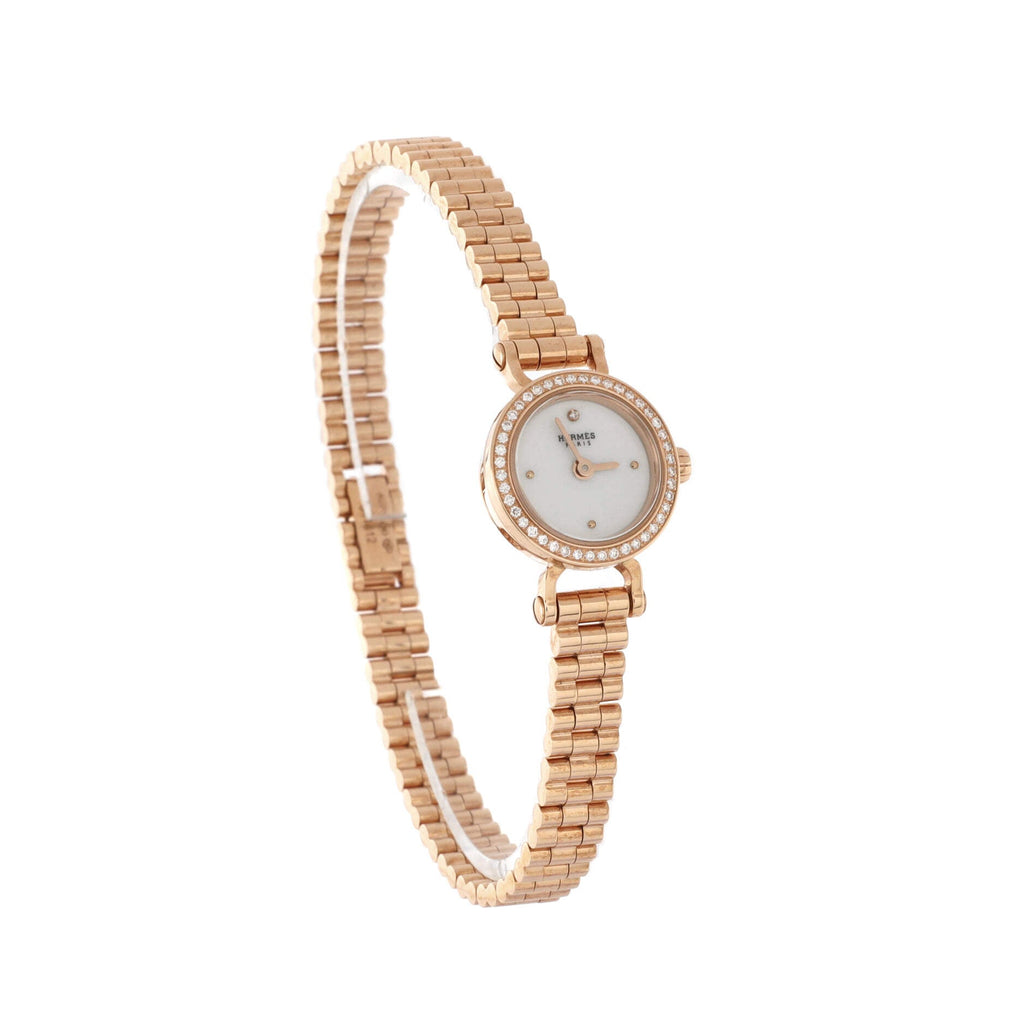 Faubourg Quartz Watch Rose Gold with Diamond Bezel and Marker 16