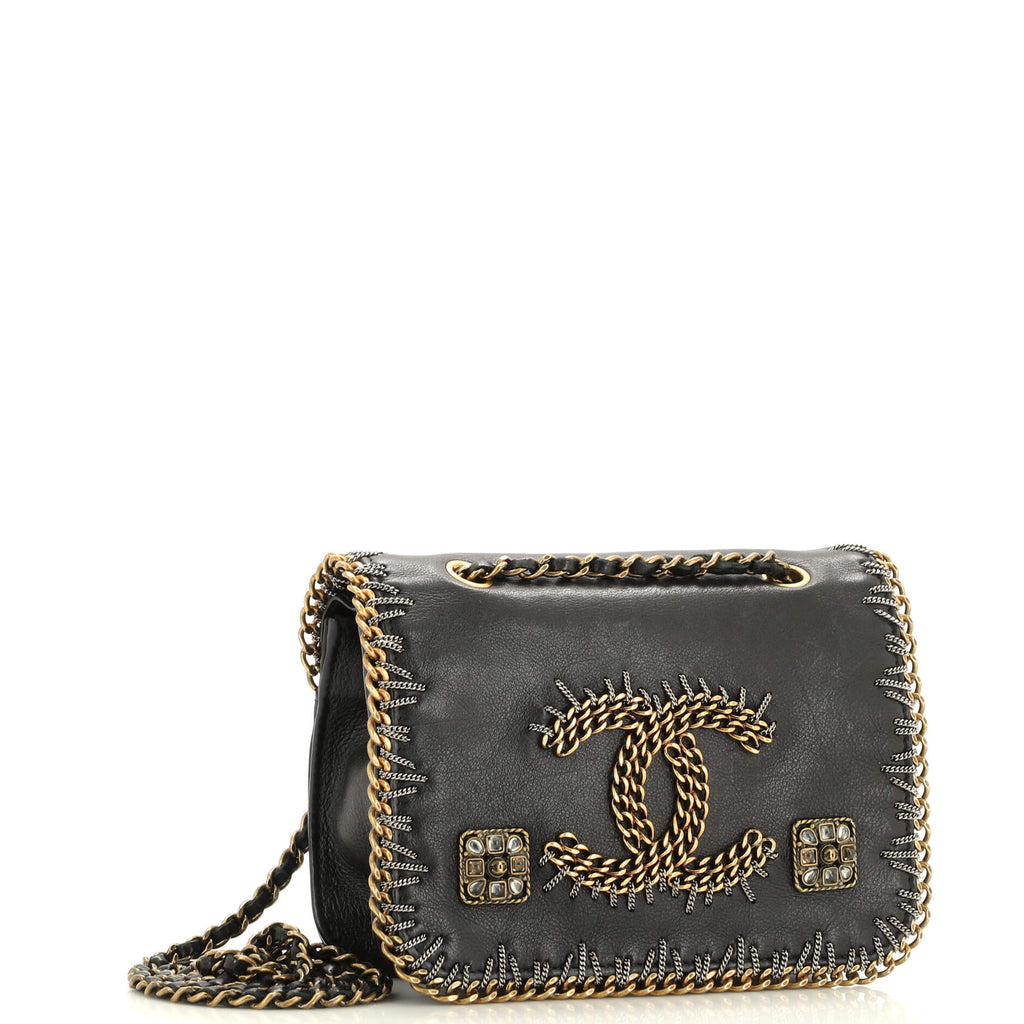 Paris-Byzance CC Flap Bag Embroidered Leather Mini