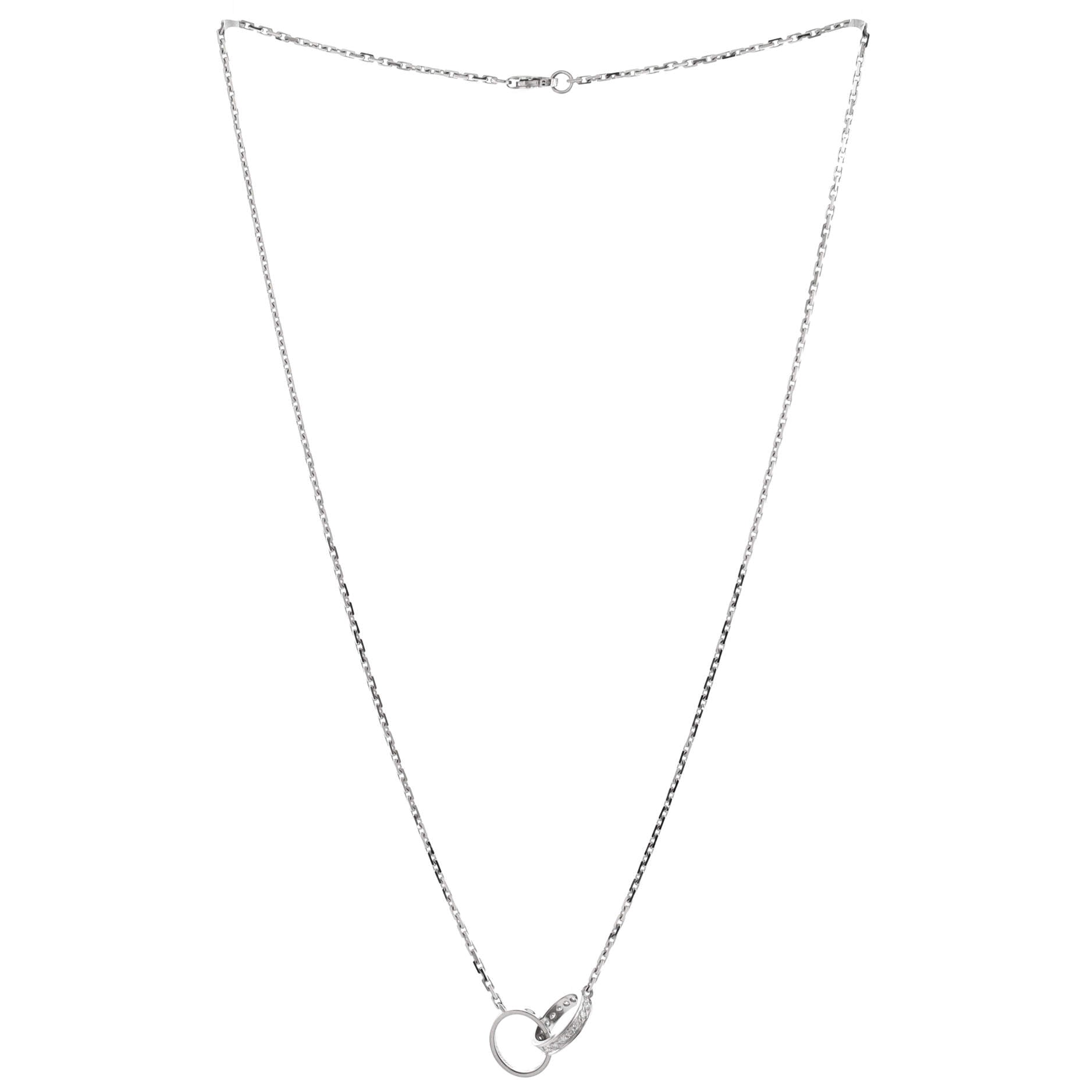 Love Interlocking Necklace 18K White Gold and Diamonds