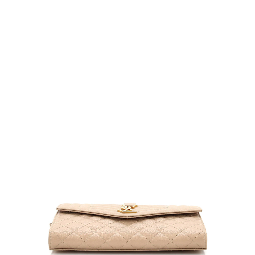 Classic Monogram Envelope Wristlet Clutch Mixed Matelasse Leather