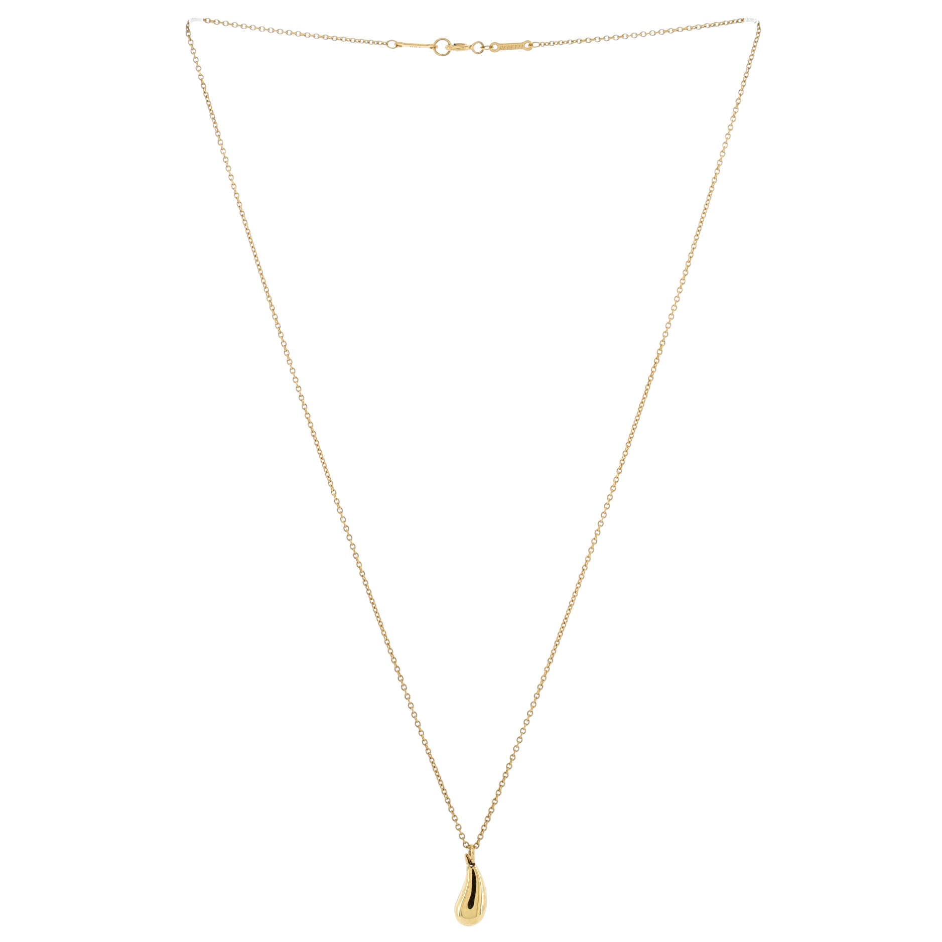 Elsa Peretti Teardrop Pendant Necklace 18K Yellow Gold 12mm