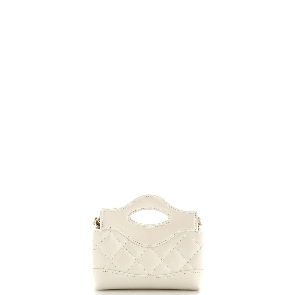 31 Shopping Bag Clutch with Chain Quilted Calfskin Nano