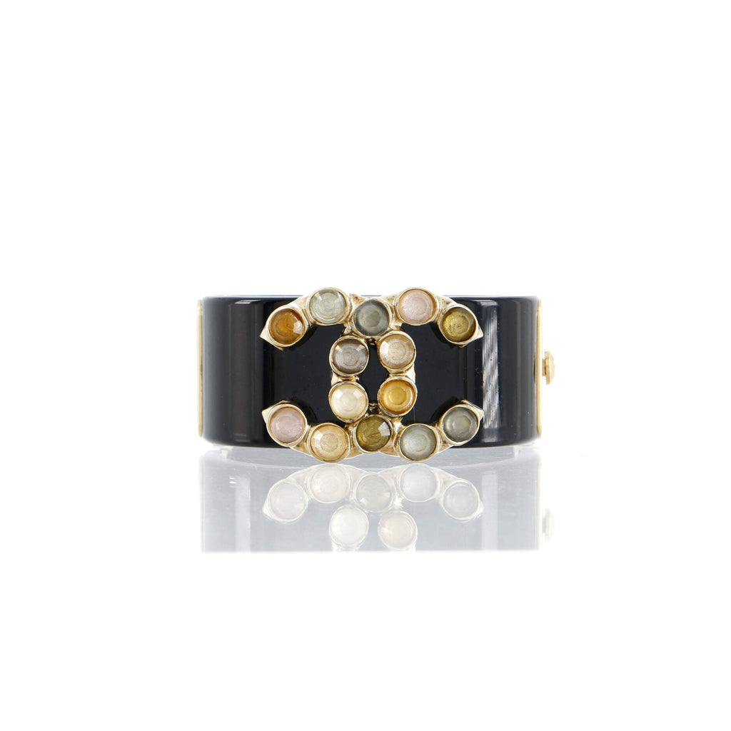 Giant CC Cuff Bracelet Resin with Metal and Crystals