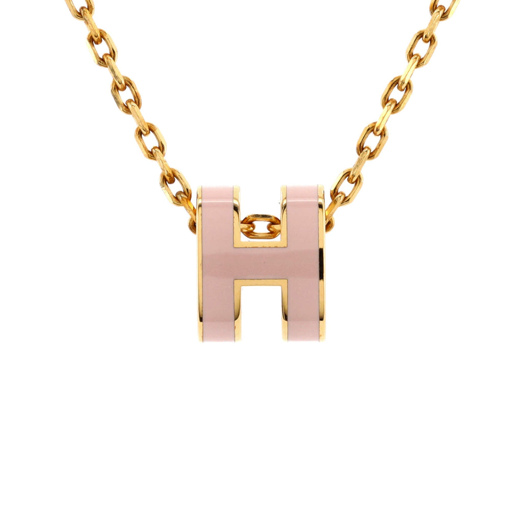 Pop H Pendant Chain Necklace Metal and Enamel Mini