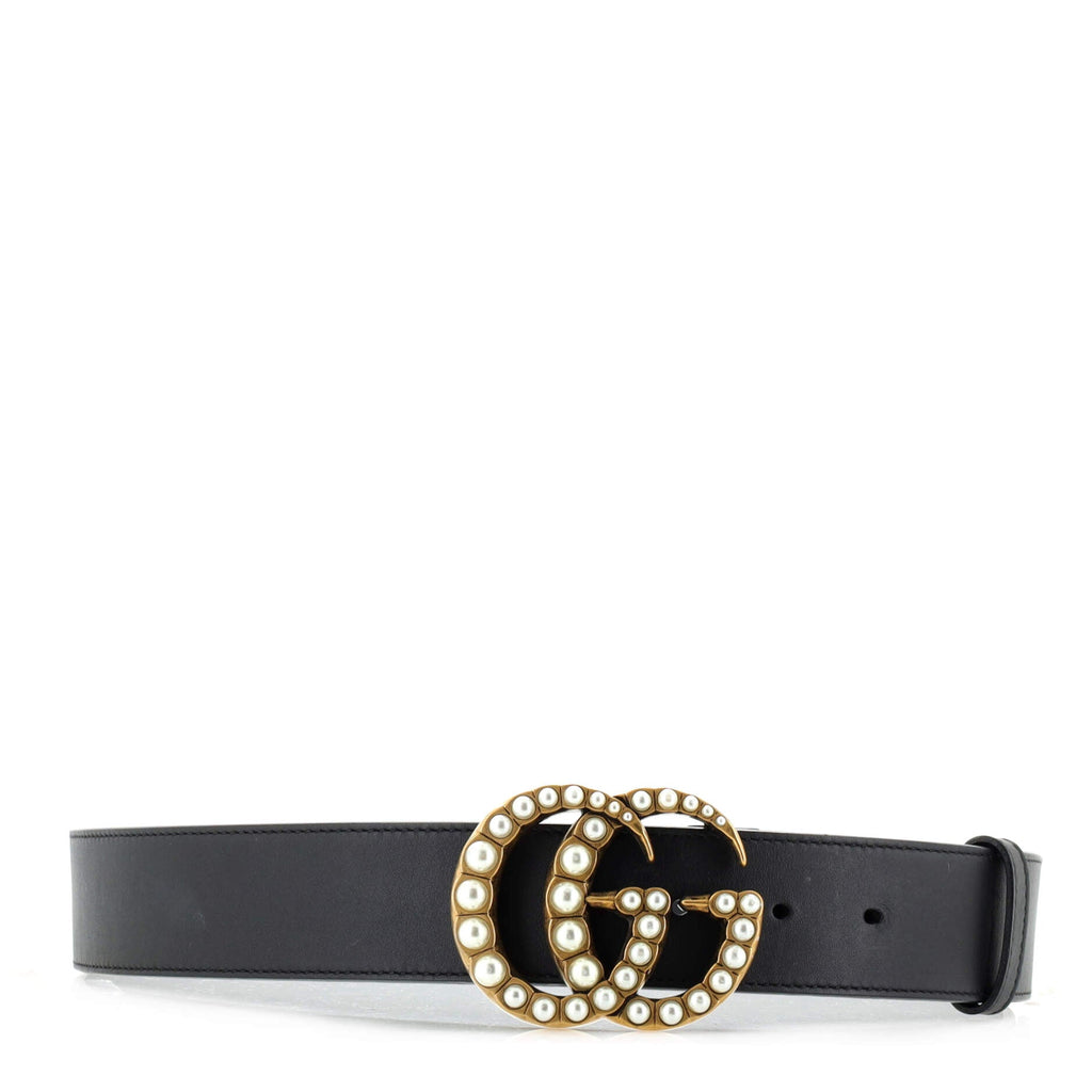 Pearly GG Marmont Belt Leather Wide 100