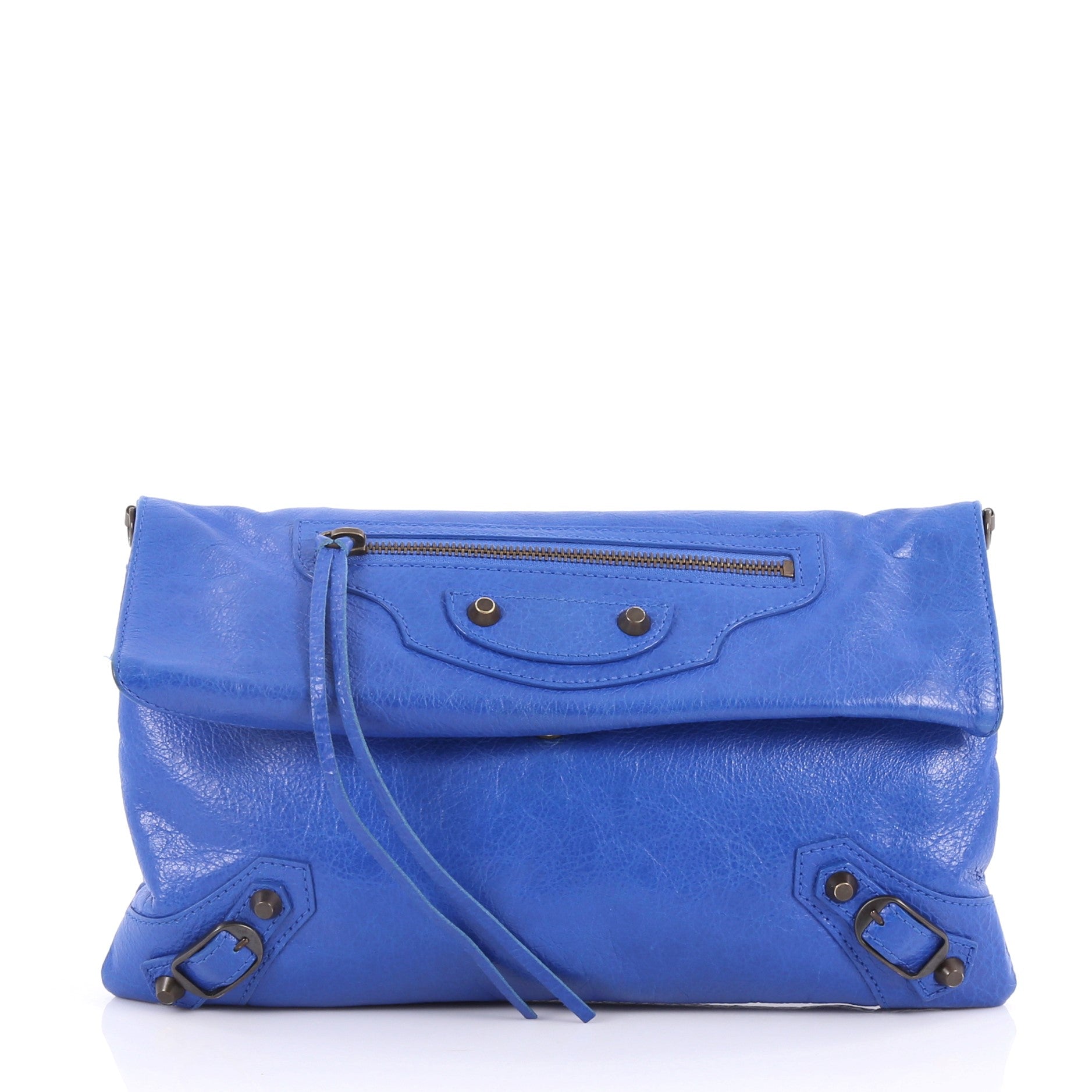Envelope Strap Clutch Classic Studs Leather