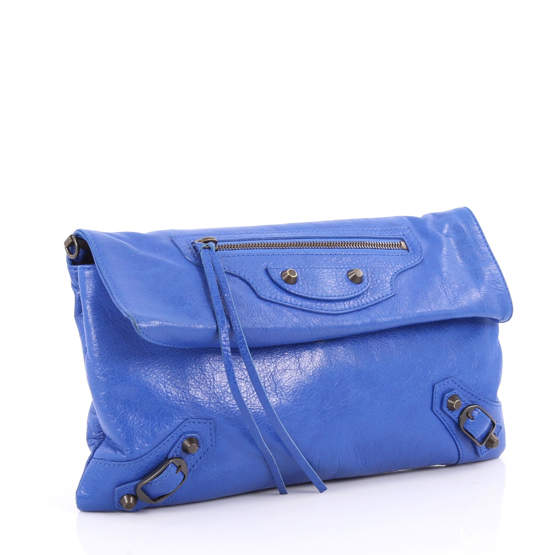 Envelope Strap Clutch Classic Studs Leather