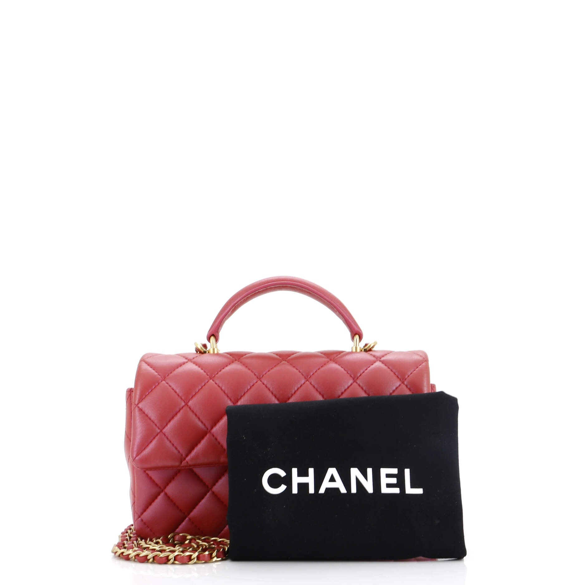 Classic Single Flap Top Handle Bag Quilted Lambskin Mini