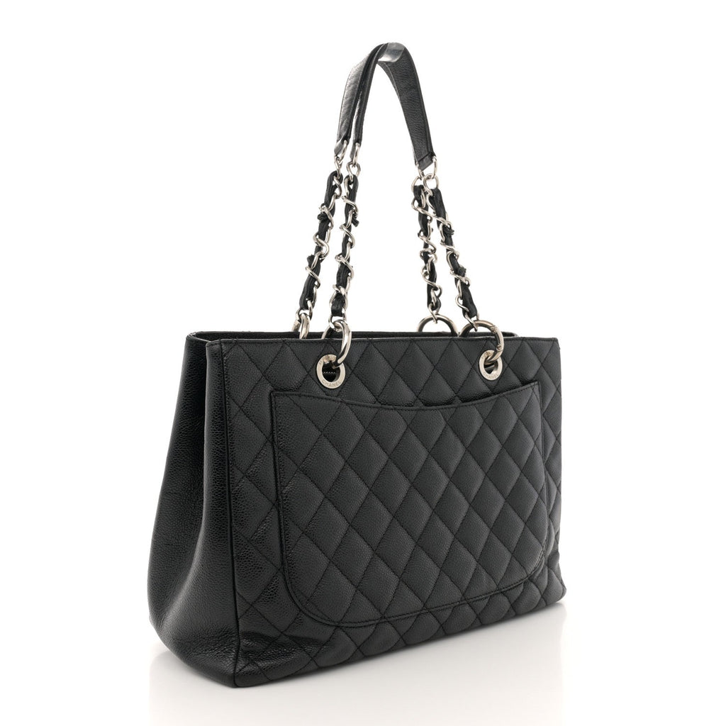 Caviar Quilted Grand Shopping Tote GST Black