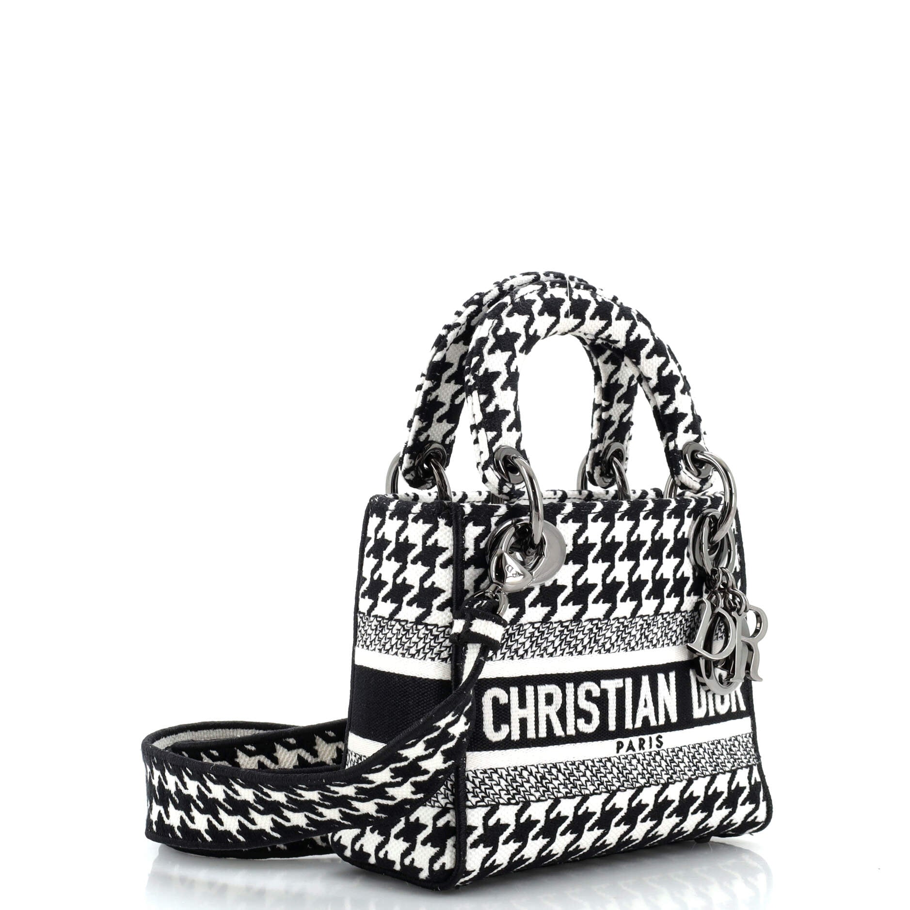 Lady D-Lite Bag Embroidered Canvas Mini