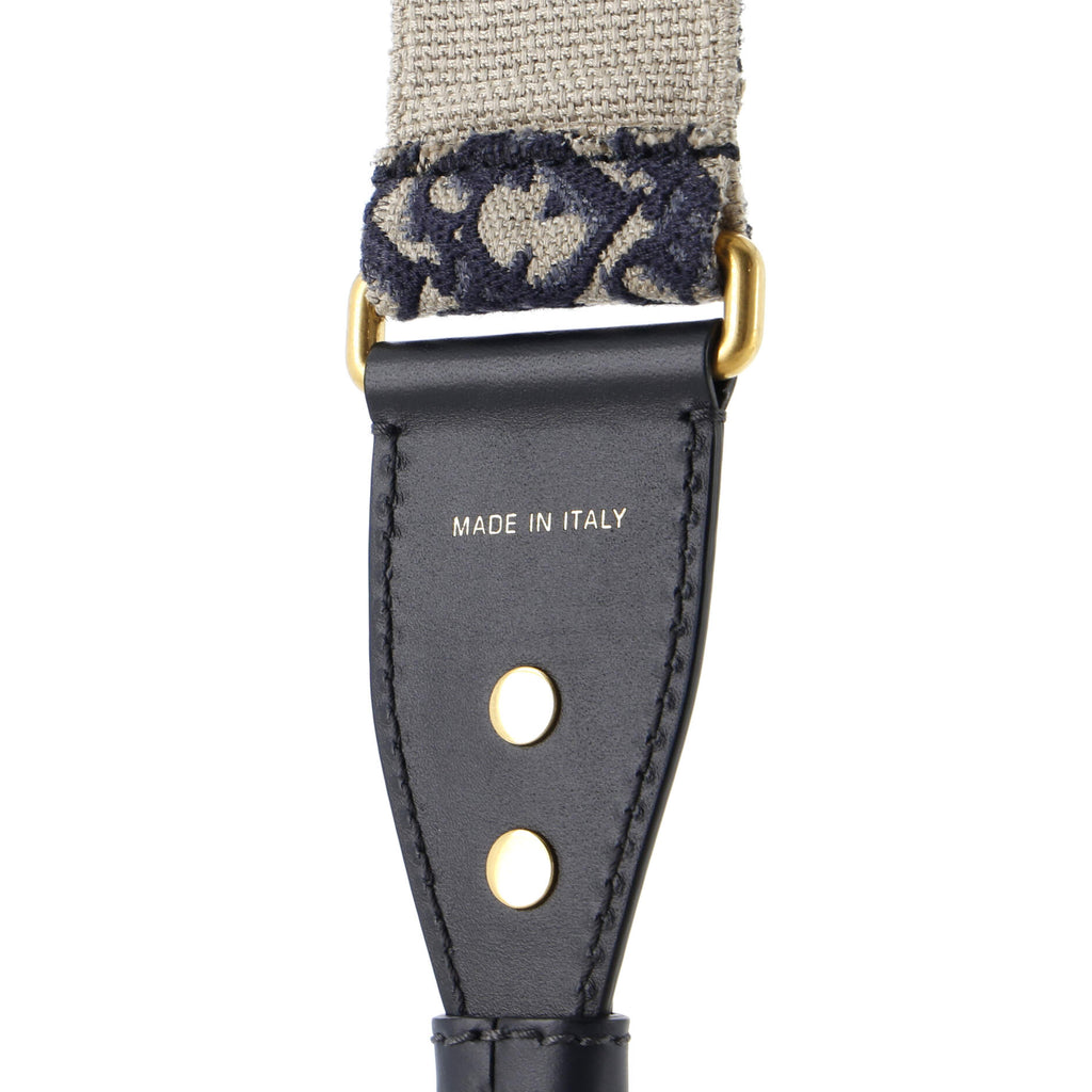 Shoulder Strap Embellished Oblique Canvas