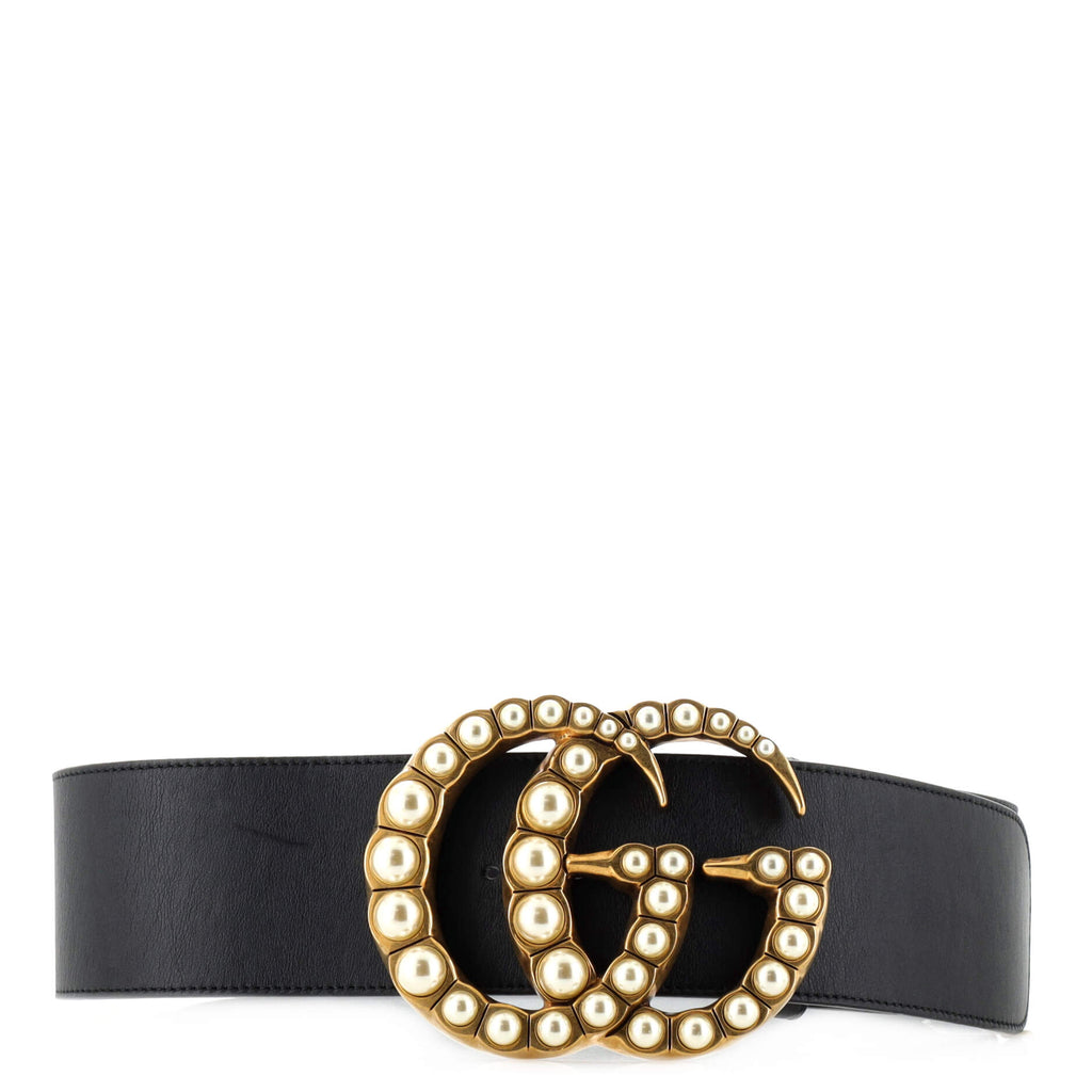 Pearly GG Marmont Belt Leather Extra Wide 90