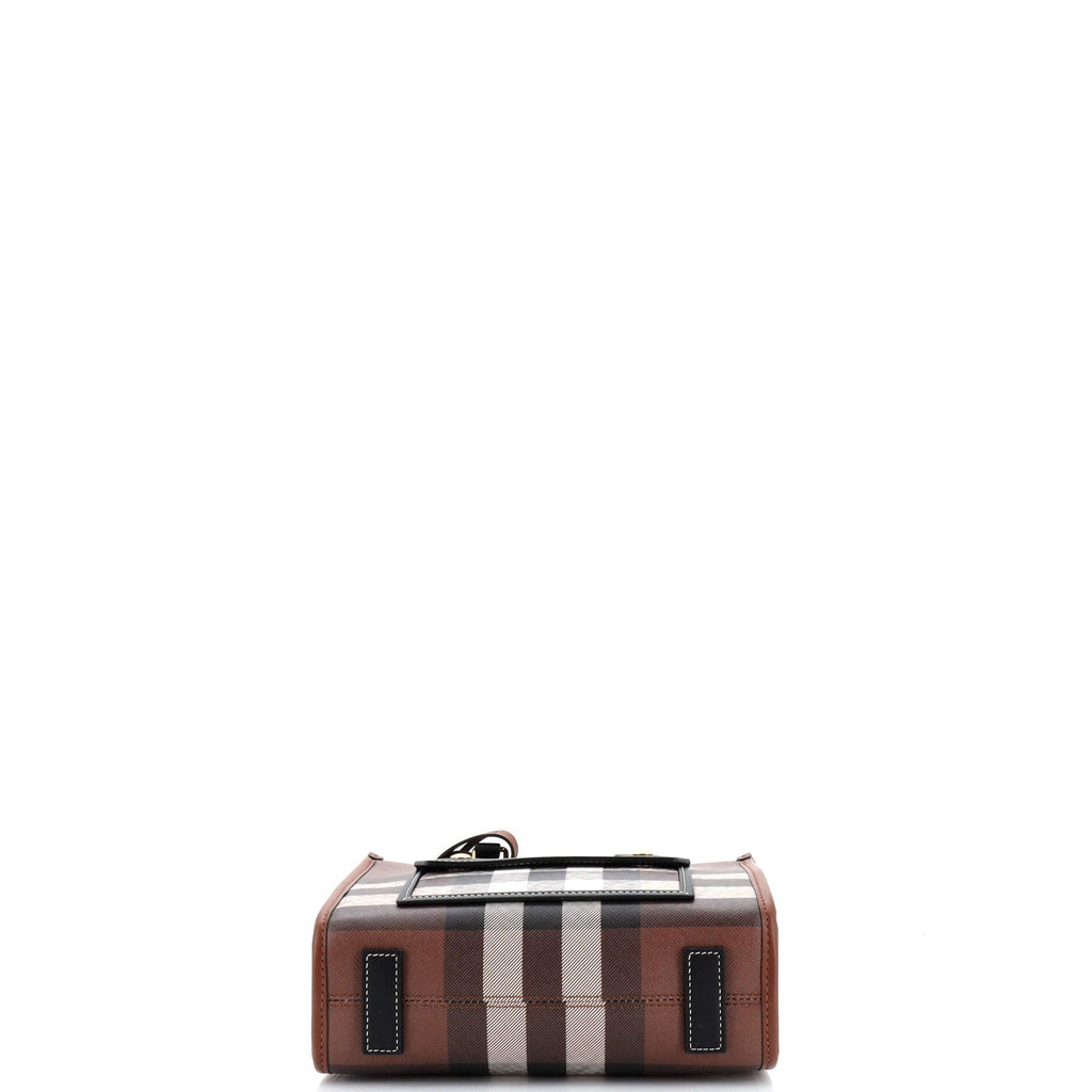 Freya Shopping Tote Check Canvas with Leather Mini