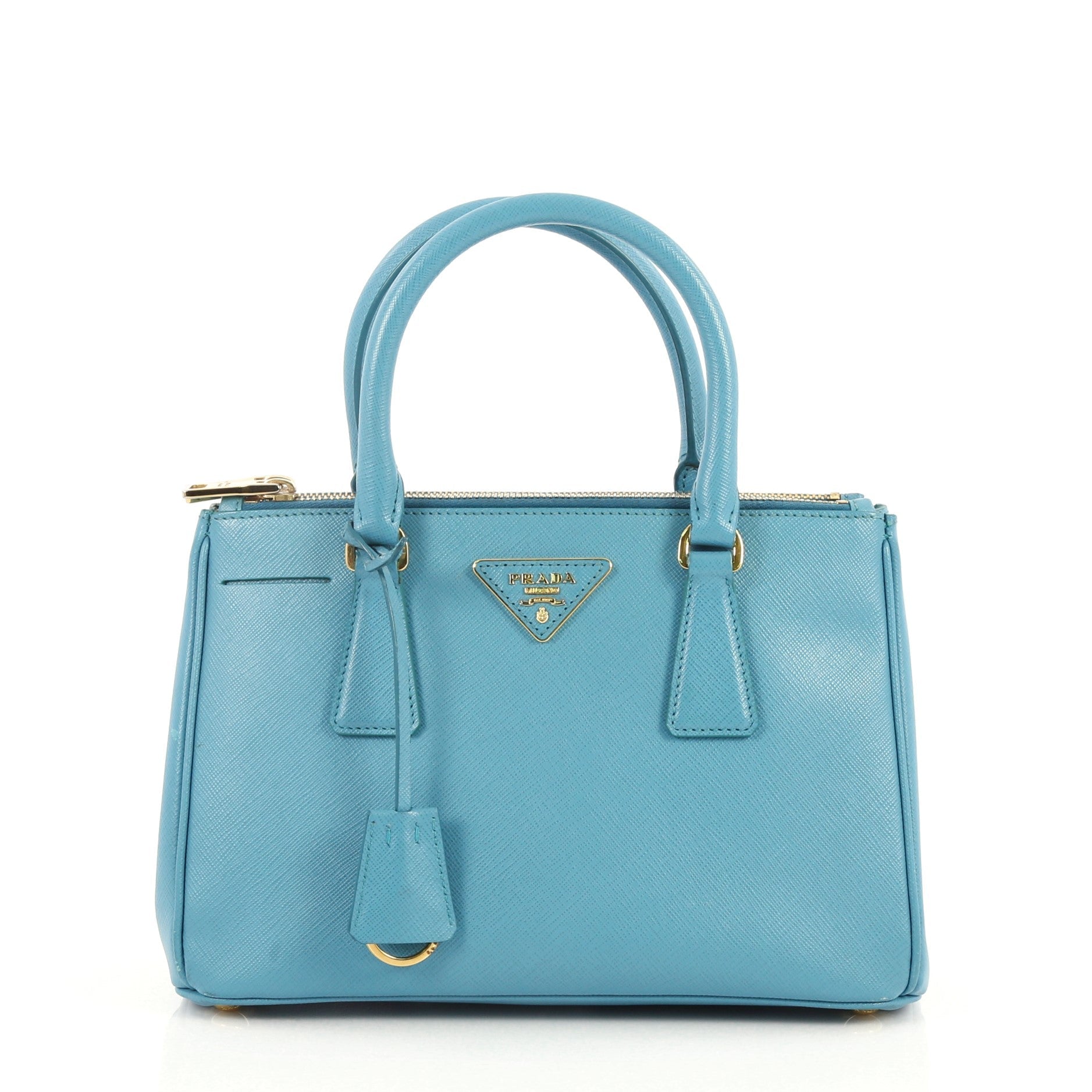 Double Zip Lux Tote Saffiano Leather Mini