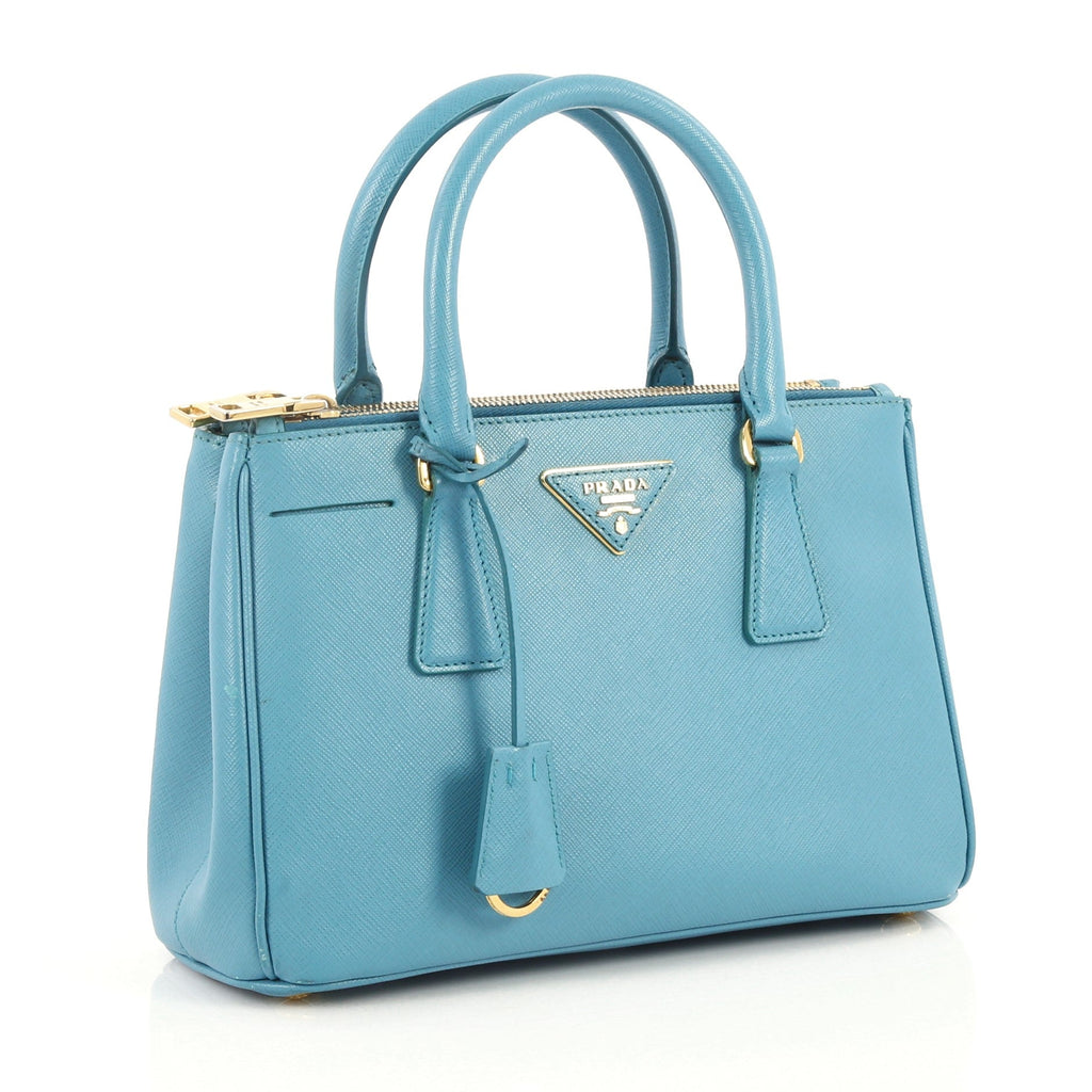 Double Zip Lux Tote Saffiano Leather Mini
