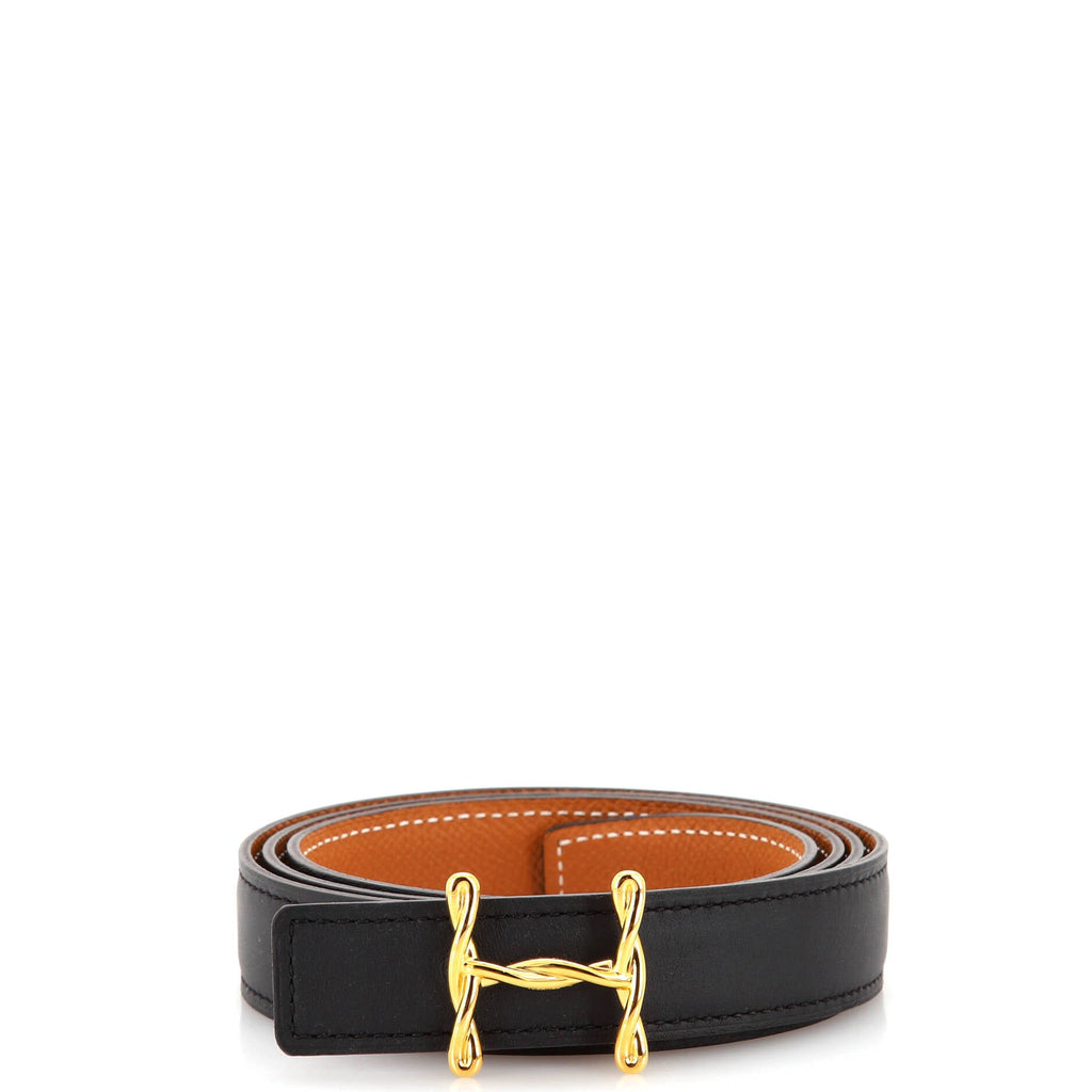 H Torsade Buckle Reversible Belt Leather Thin 95