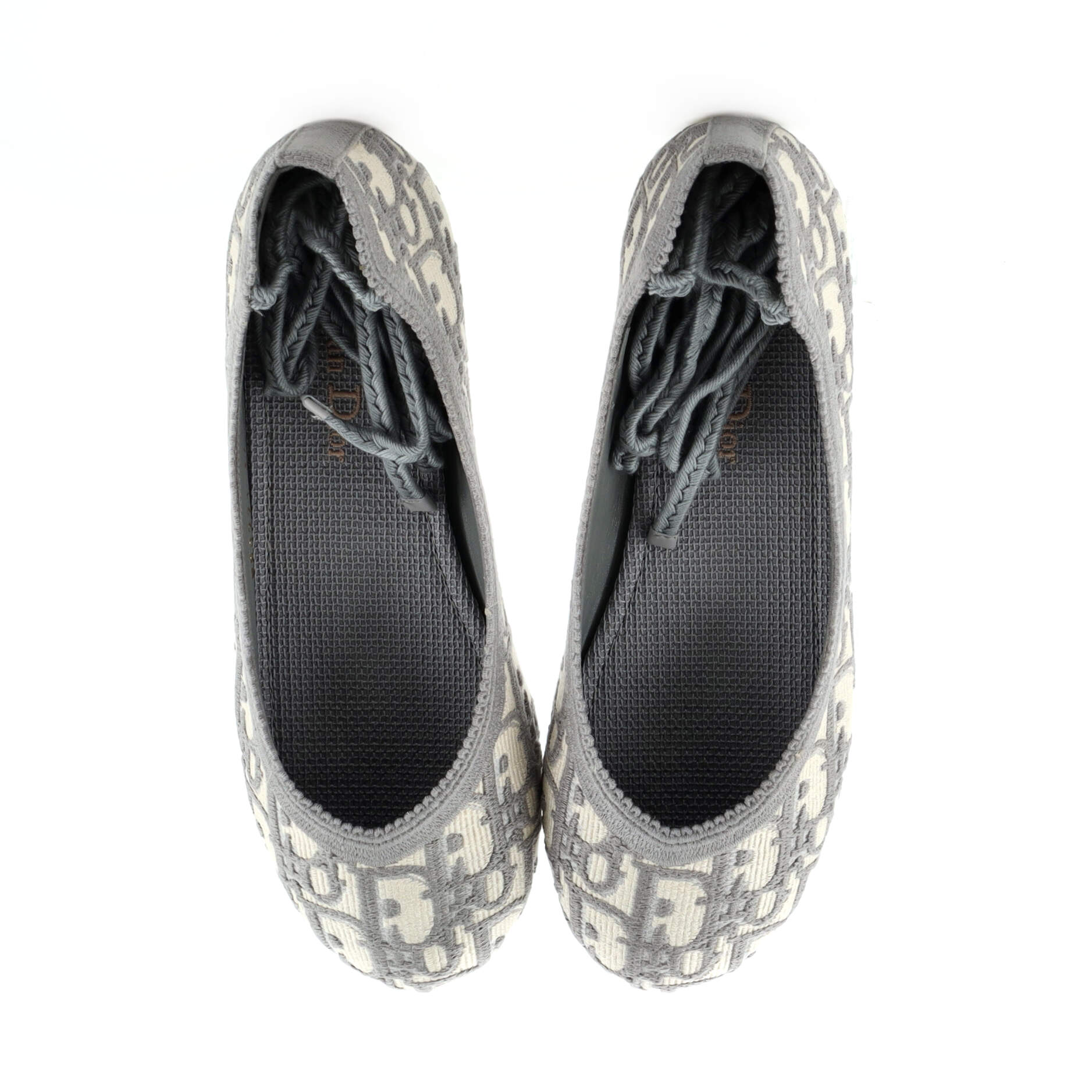 Women's Poeme Laced Ballerina Flats Oblique Canvas