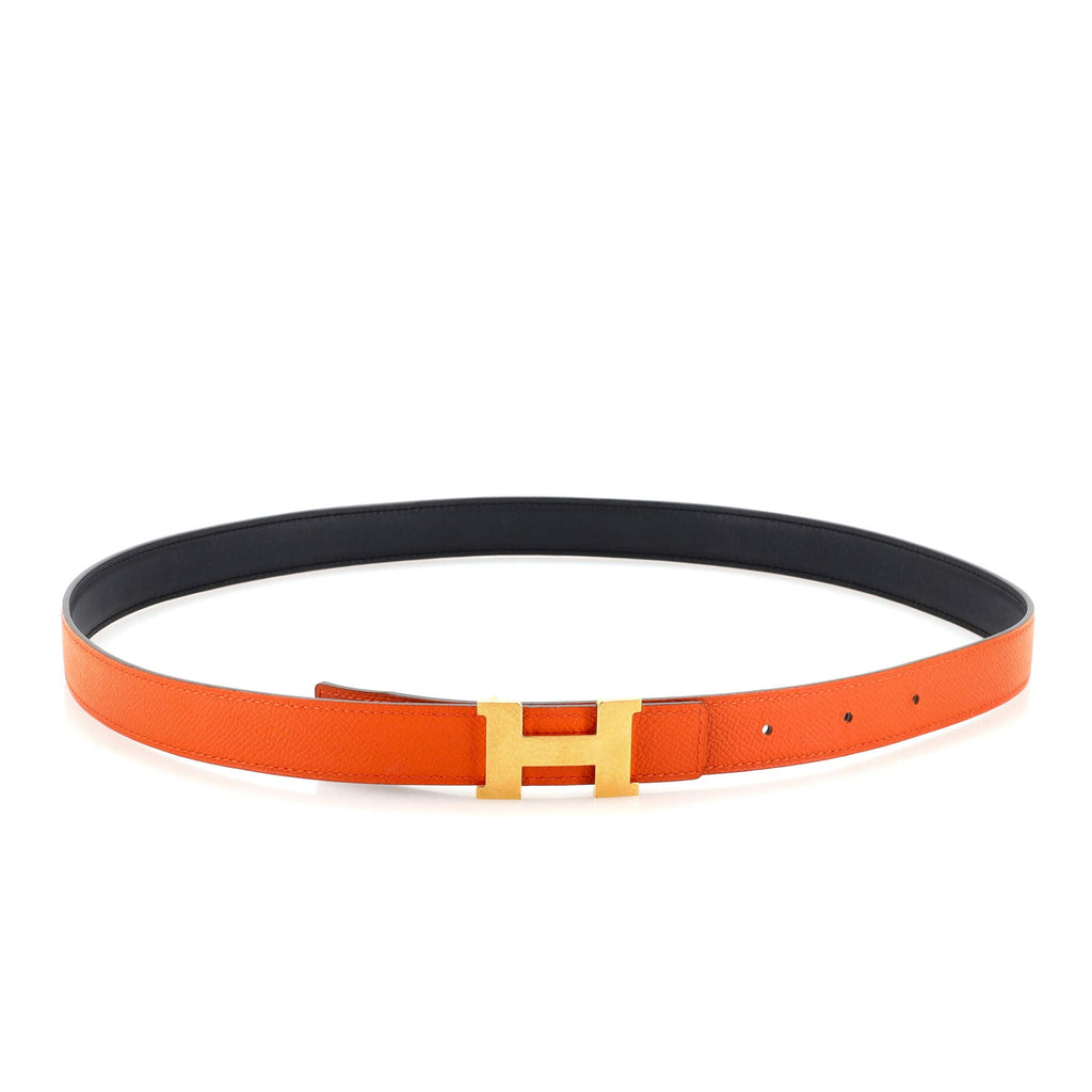 Constance Martelee H Reversible Belt Leather with Hammered Hardware Thin 90