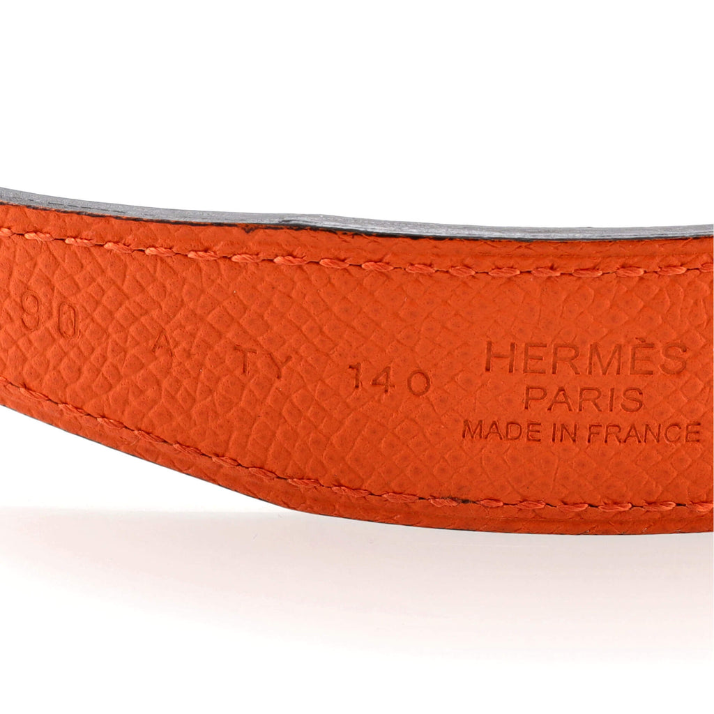 Constance Martelee H Reversible Belt Leather with Hammered Hardware Thin 90
