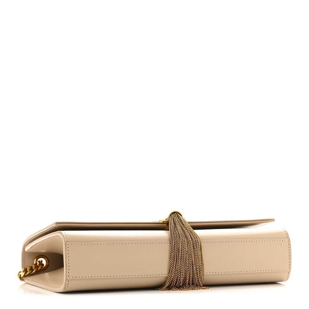 Smooth Calfskin Medium Classic Monogram Kate Tassel Satchel Nude Powder