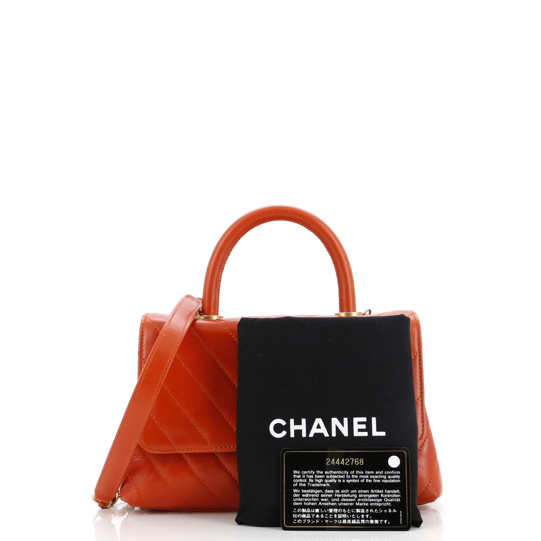 Coco Top Handle Bag Chevron Calfskin Mini