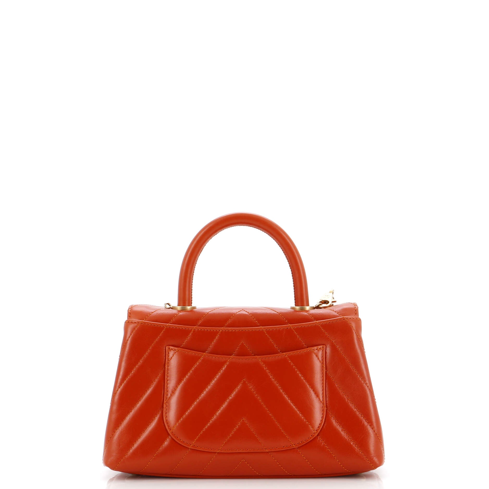 Coco Top Handle Bag Chevron Calfskin Mini
