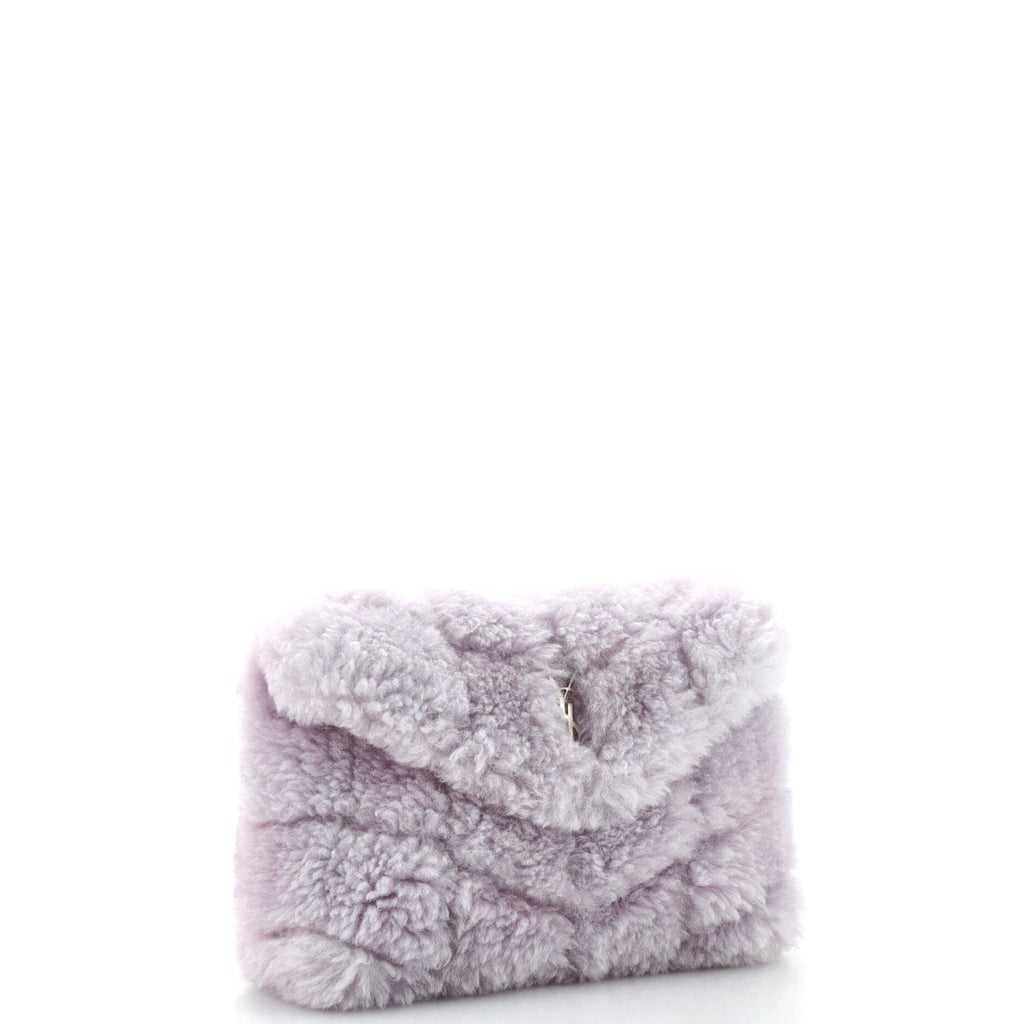 LouLou Puffer Clutch Matelasse Chevron Shearling Small