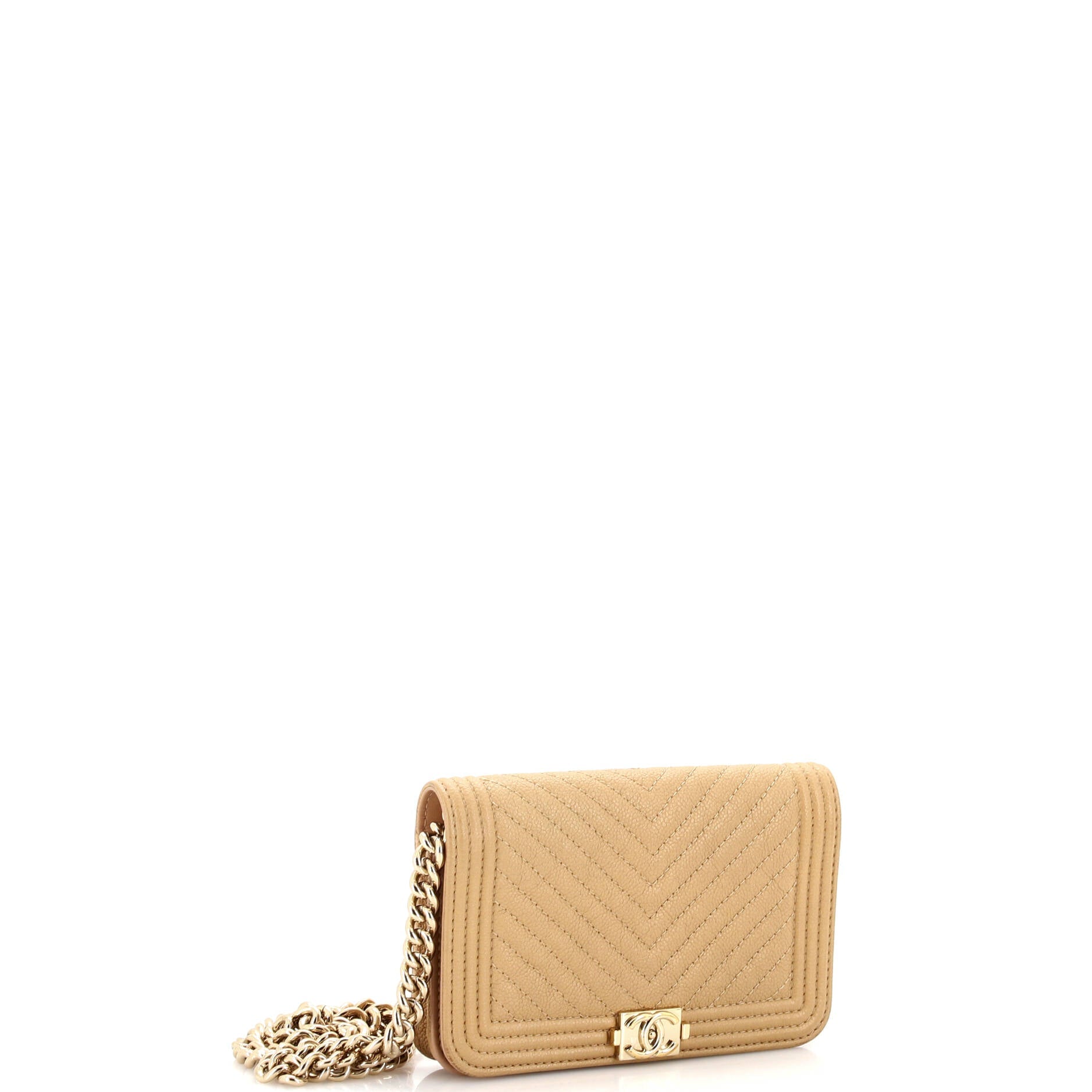 Boy Wallet on Chain Chevron Caviar Mini