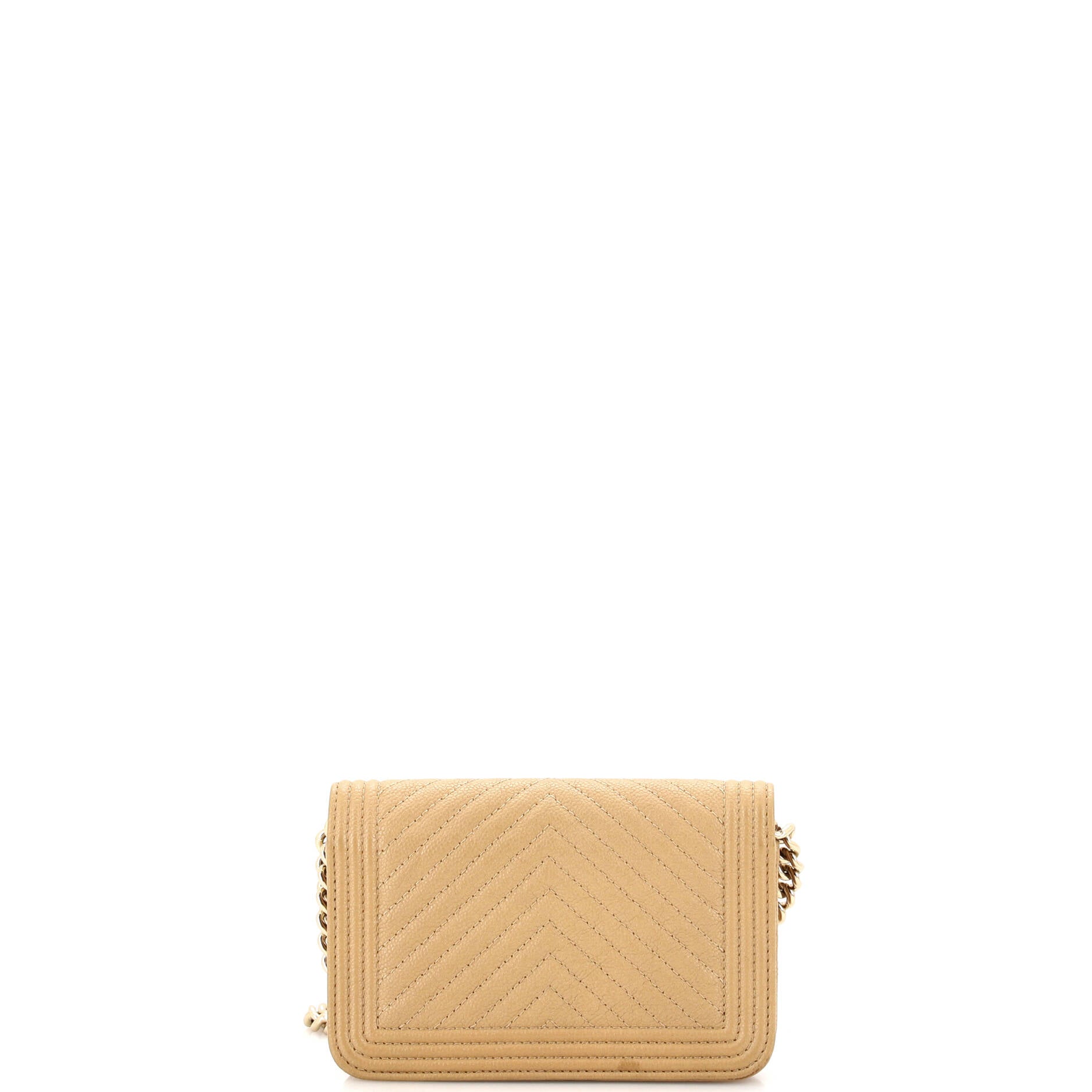 Boy Wallet on Chain Chevron Caviar Mini