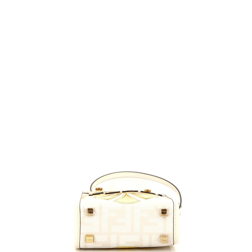 x Versace Fendace Convertible Sunshine Shopper Tote Printed Laminated Leather Mini