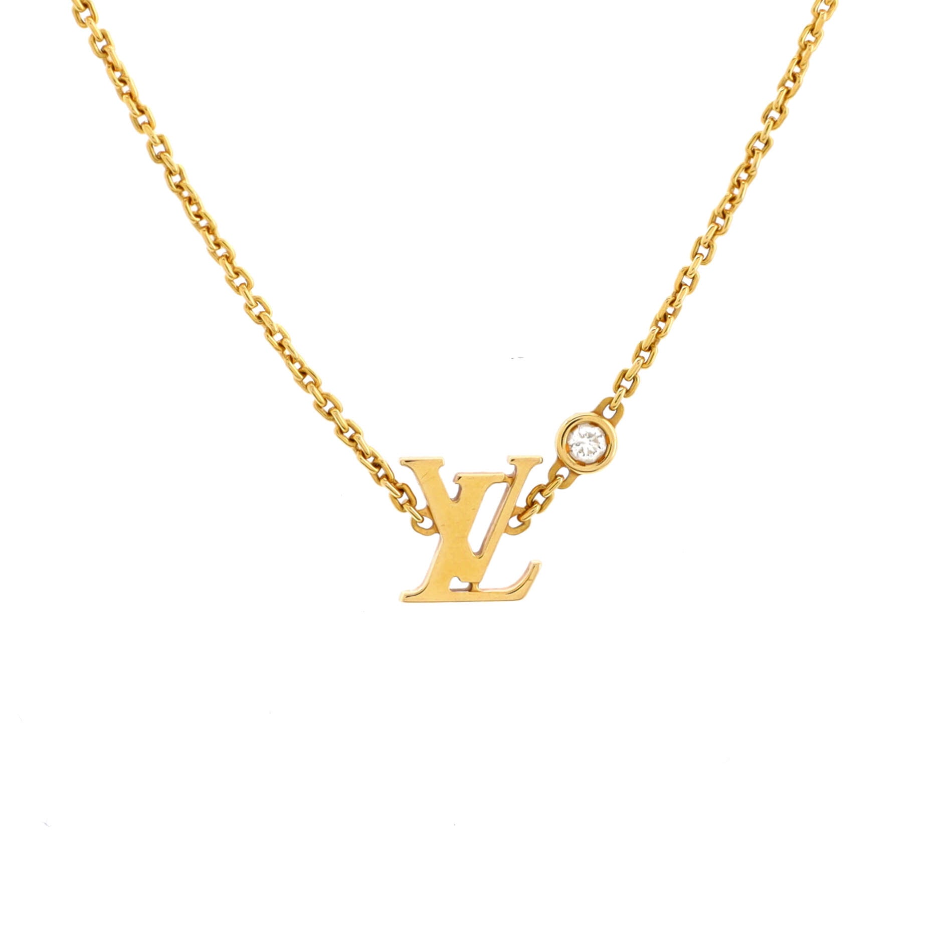 Idylle Blossom LV Pendant Necklace 18K Yellow Gold with Diamond