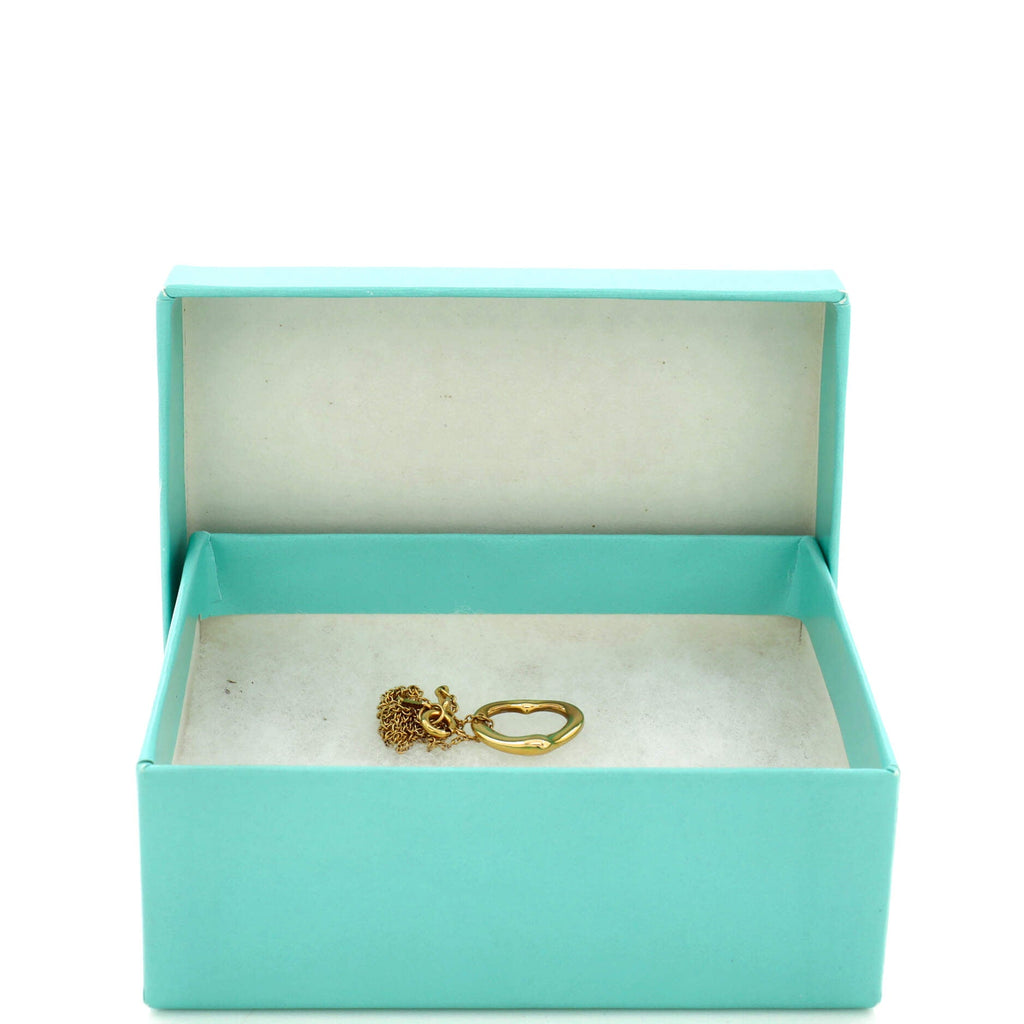 Elsa Peretti Open Heart Pendant Necklace 18K Yellow Gold 16mm