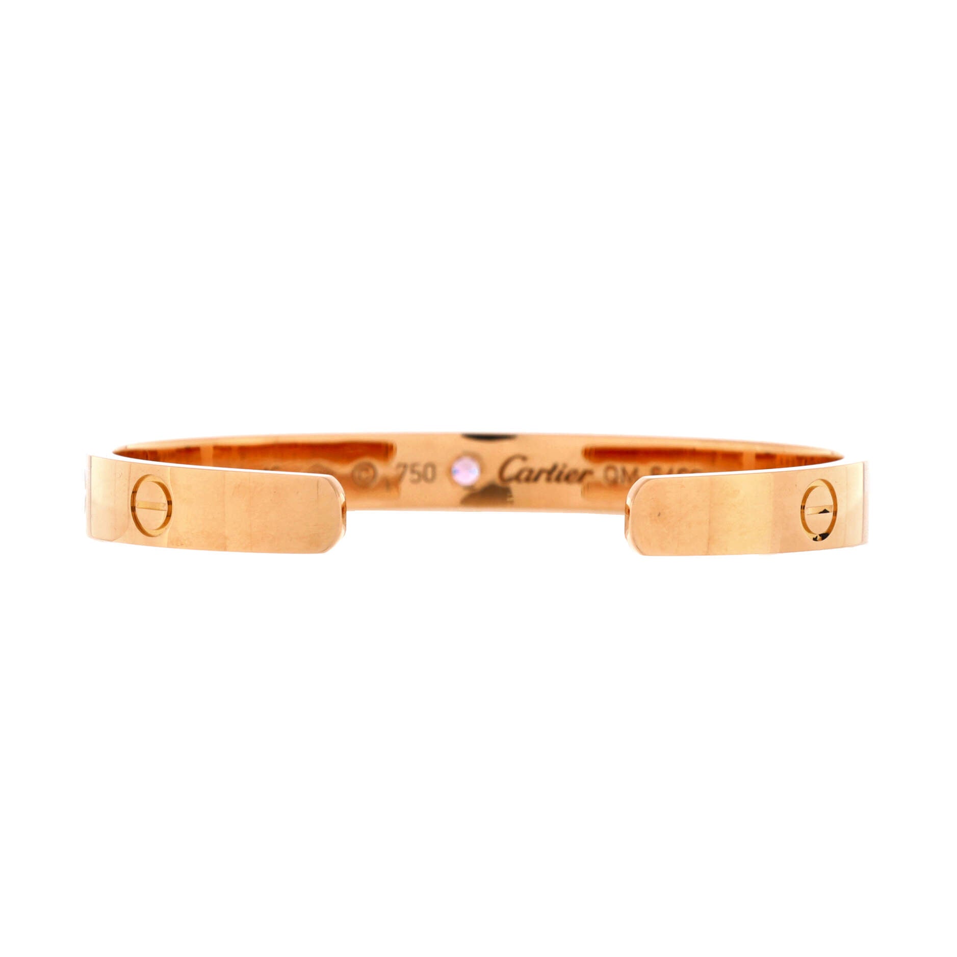 Love Cuff Bracelet 18K Rose Gold with Pink Sapphire