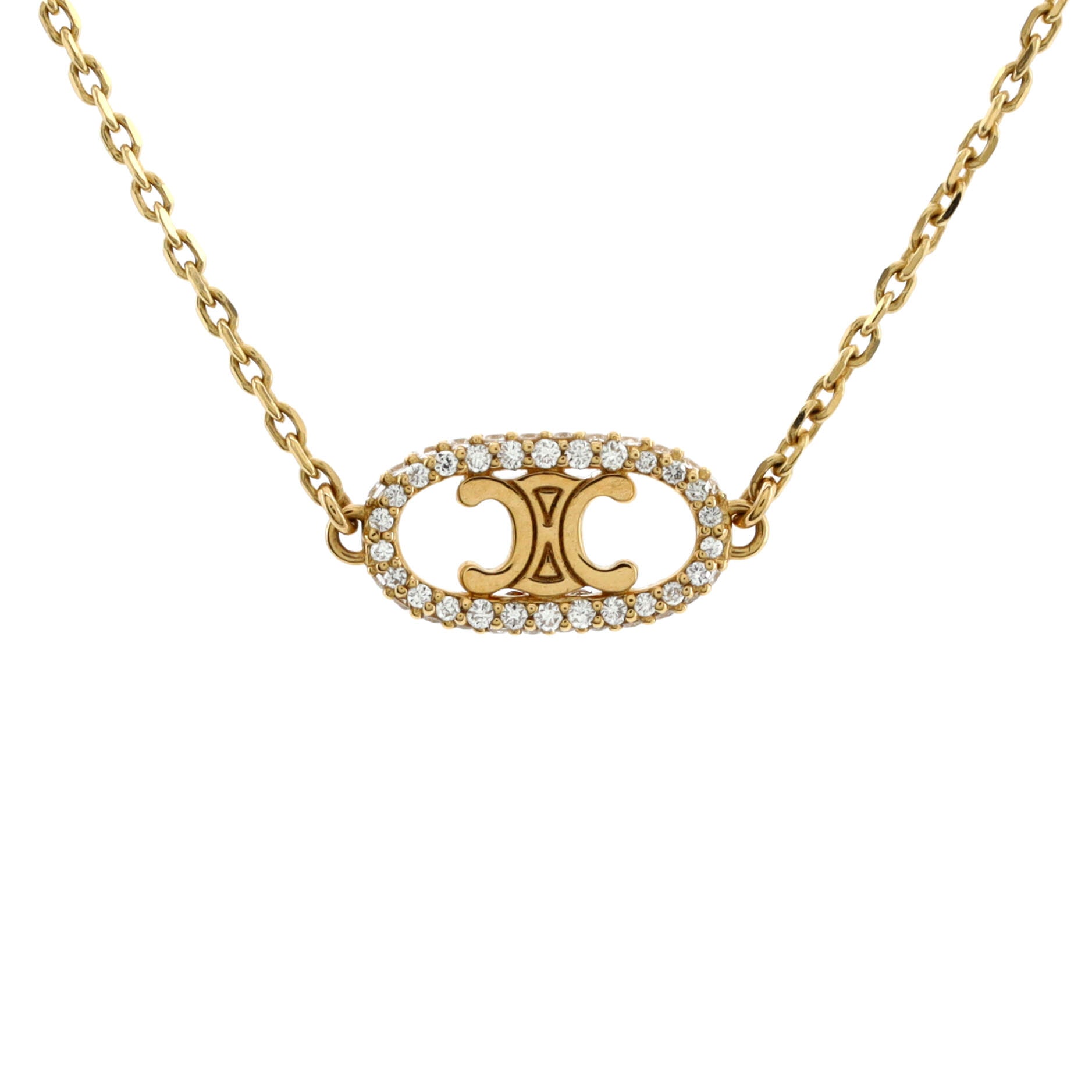 Maillon Triomphe Pendant Necklace 18K Yellow Gold and Diamonds