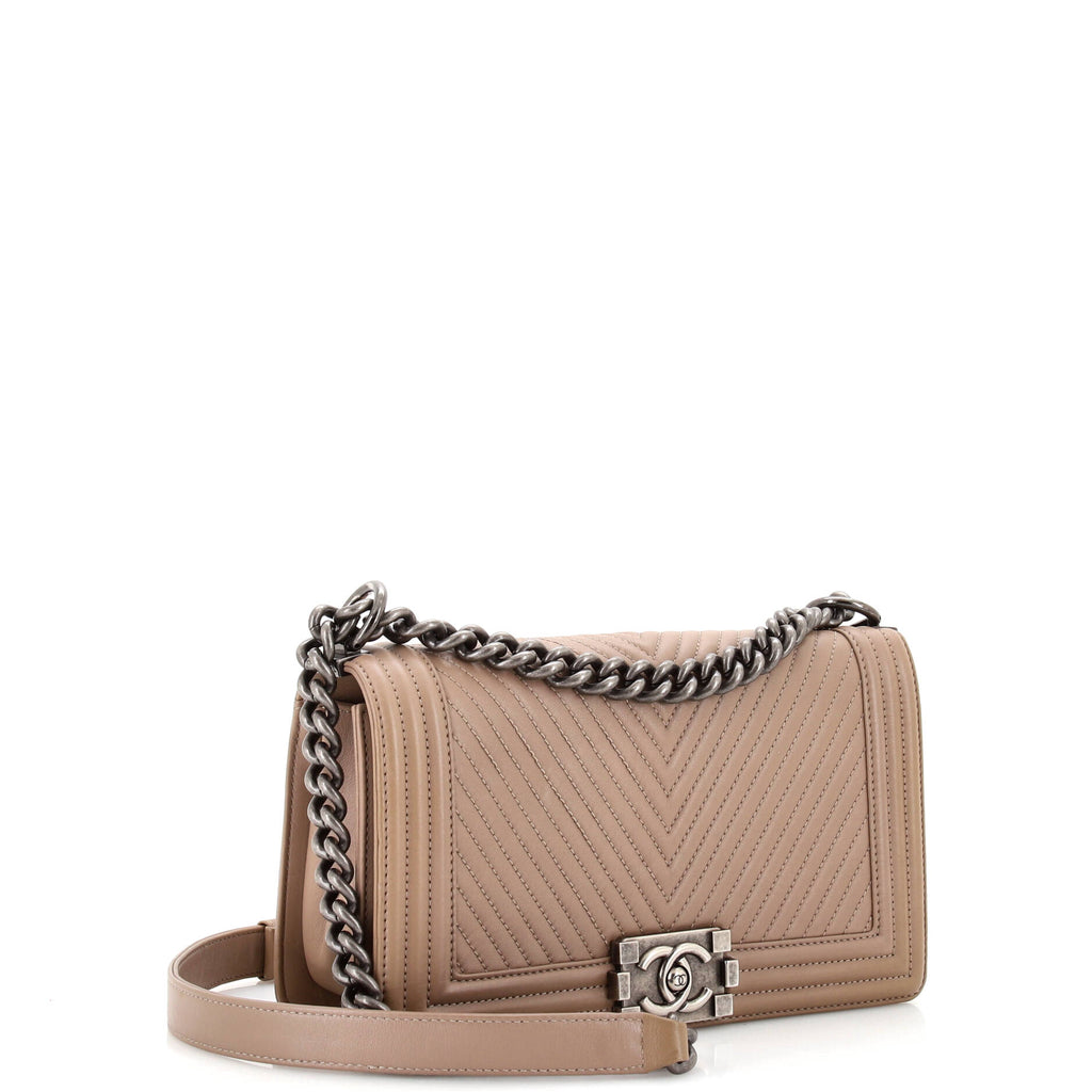 Boy Flap Bag Chevron Calfskin Old Medium