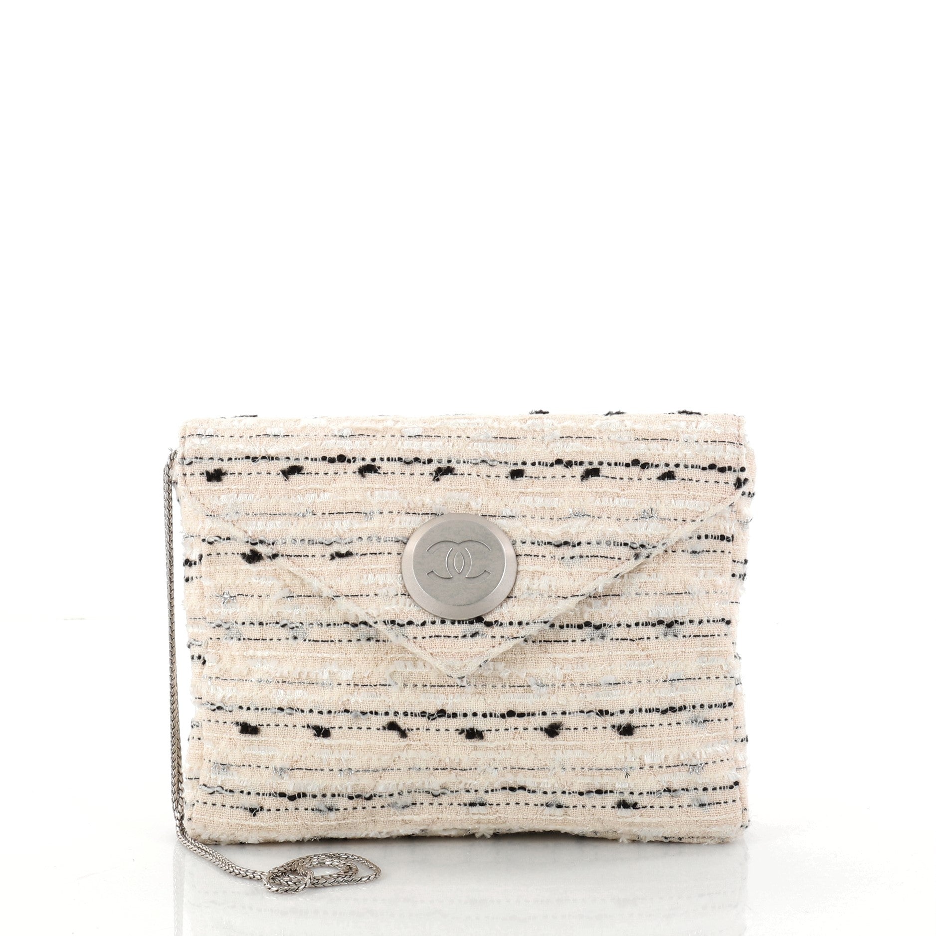 Vintage Envelope Chain Clutch Tweed Small